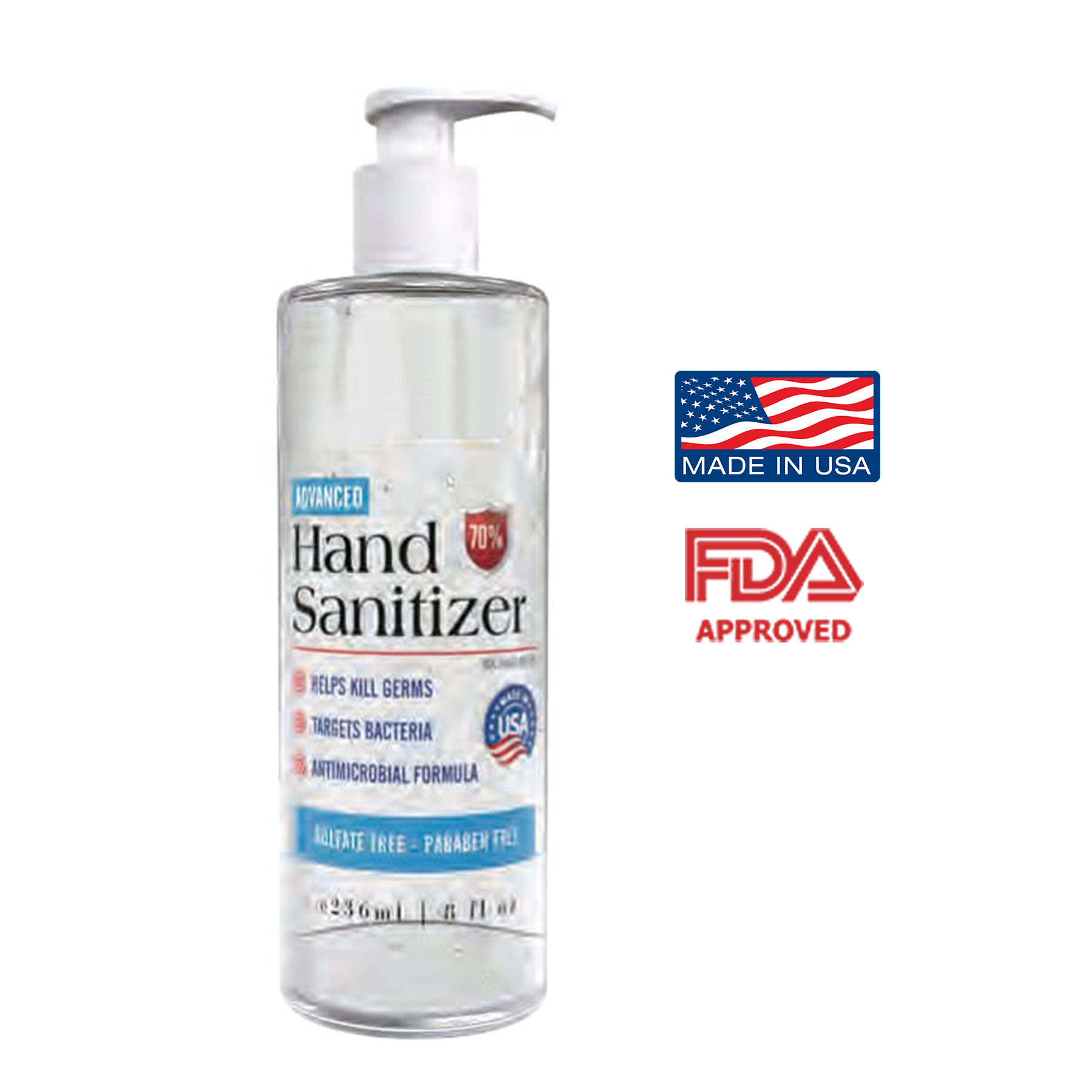 8oz. Gel Hand Sanitizer With Pump