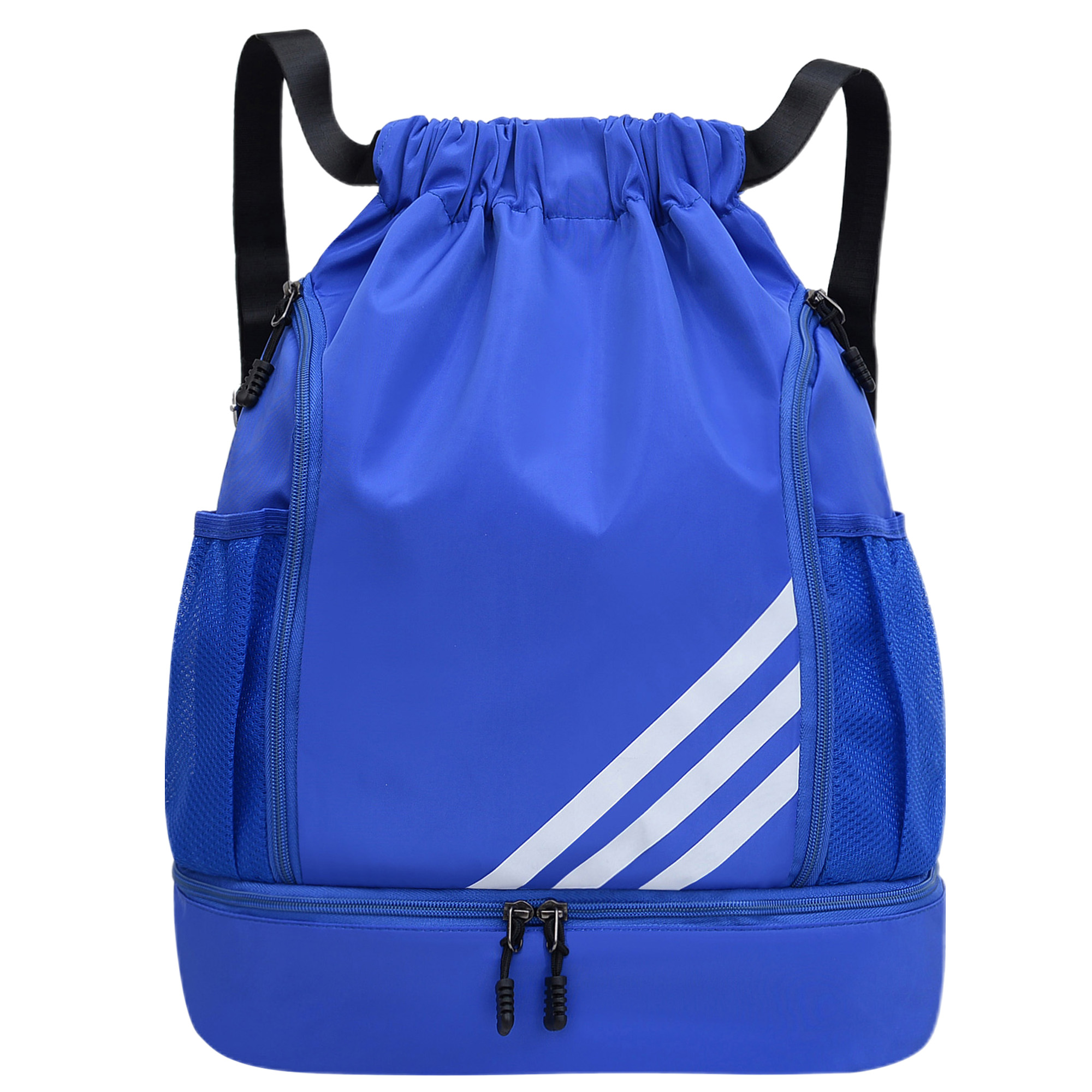 Durable Polyester Sports Drawstring Bag With Separate Shoe Storage 14