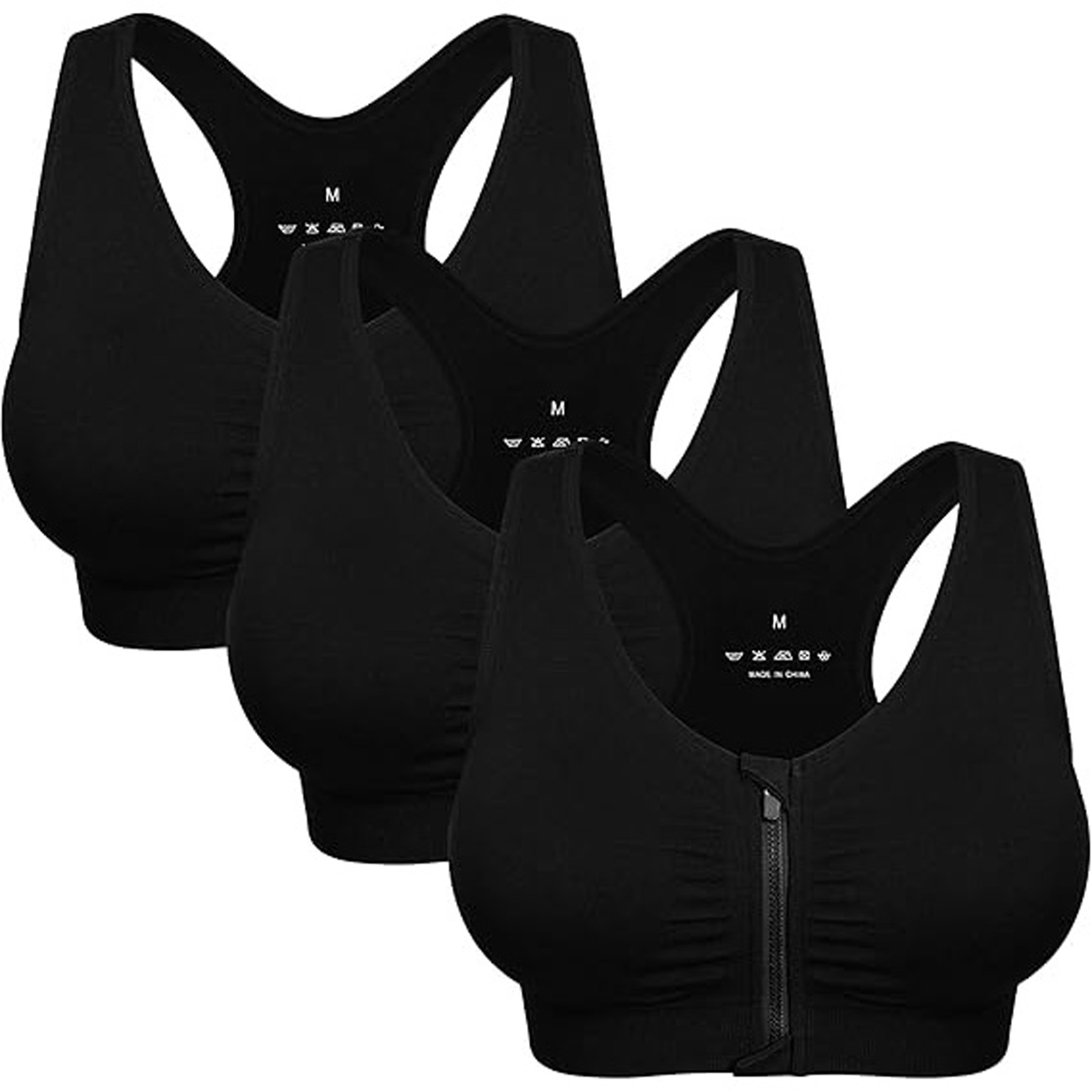 Zip Front Wireless Sports Bra 6