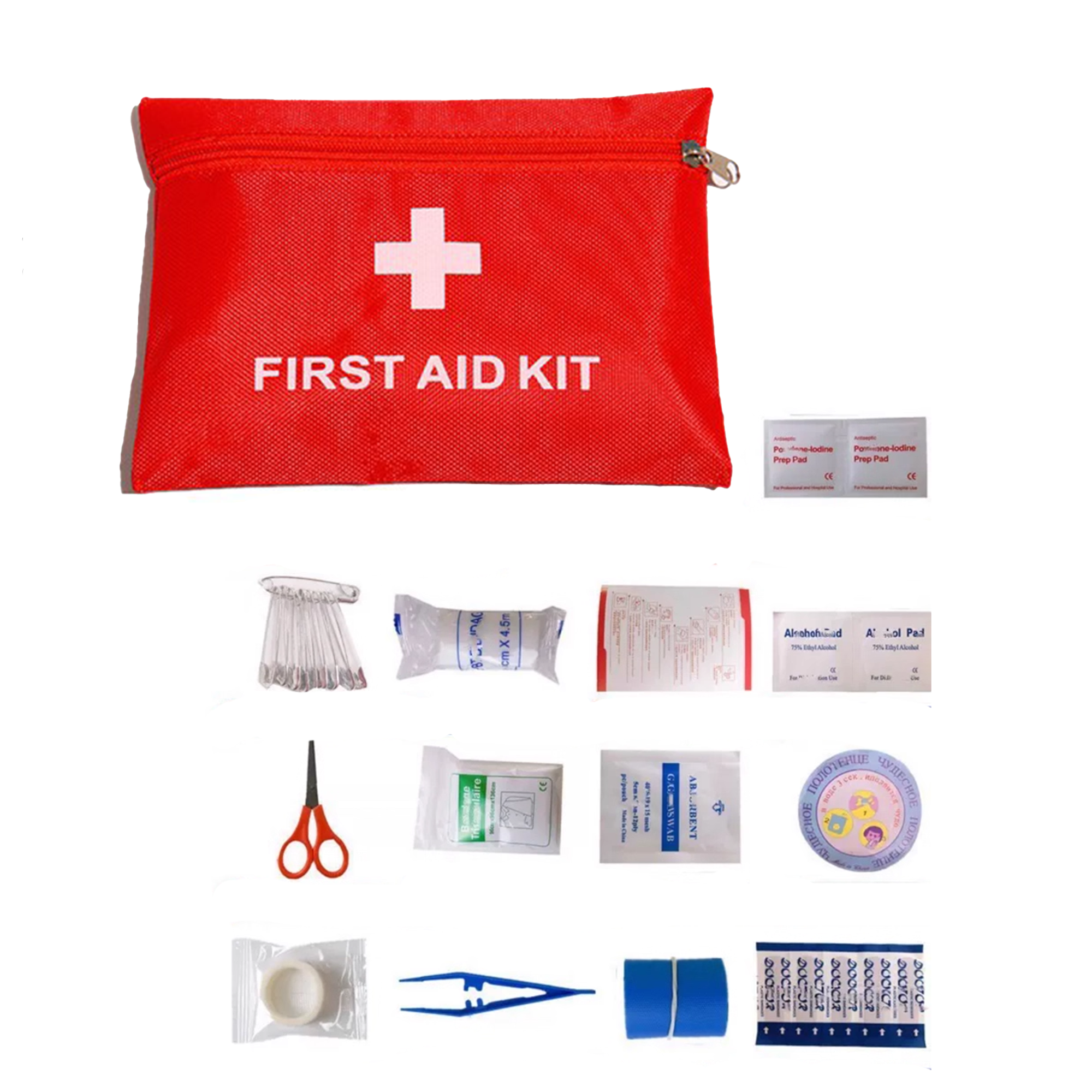 Travel camping outdoor portable compact first aid kit bag