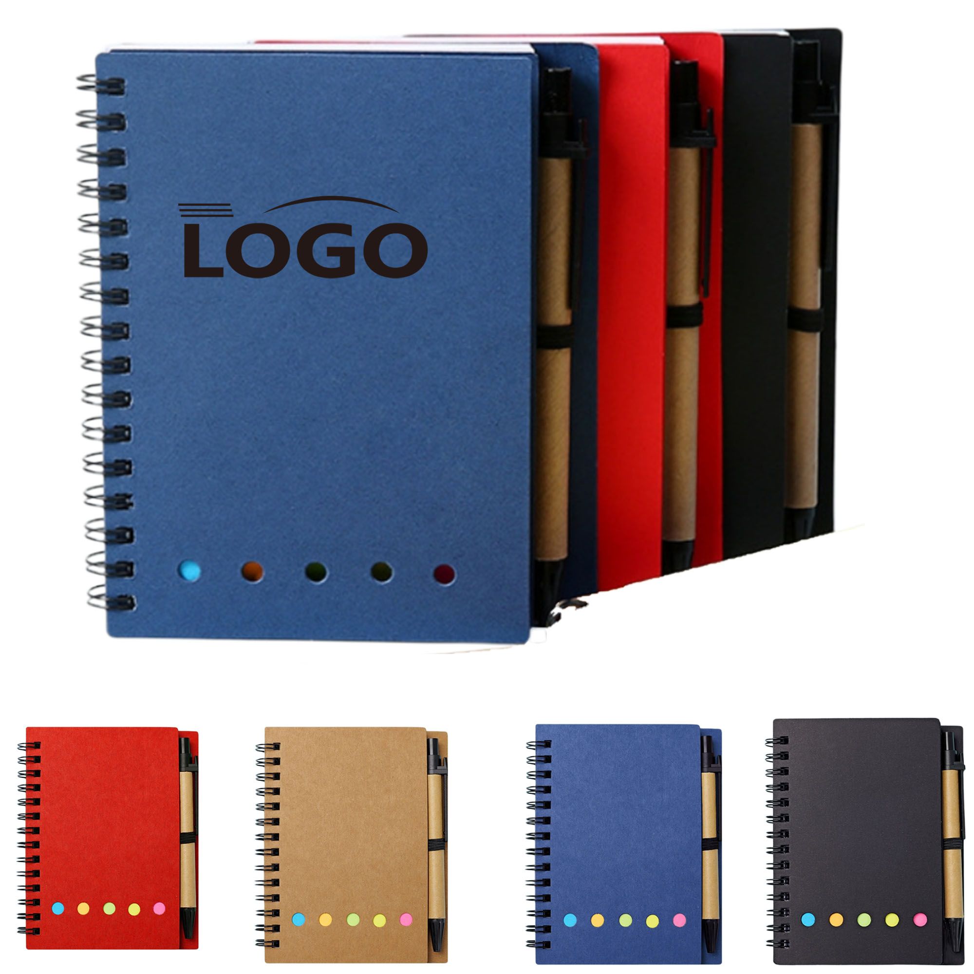 Spiral Notebook with Sticky Notes