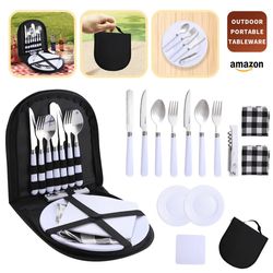 Stainless Steel Tableware Picnic Set Storage Bag