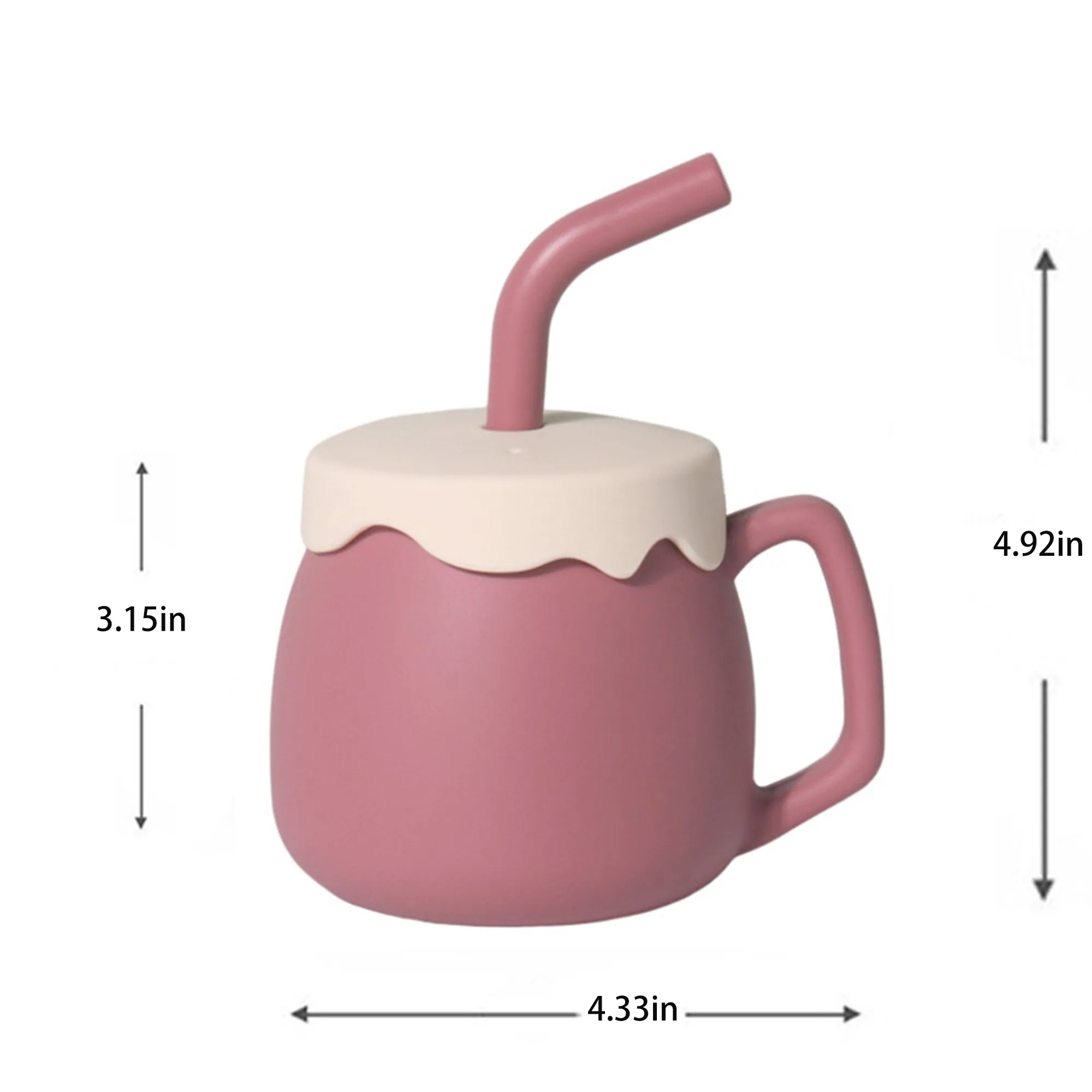 Food Grade Baby Silicone Straw Cup MOQ 20pcs 11