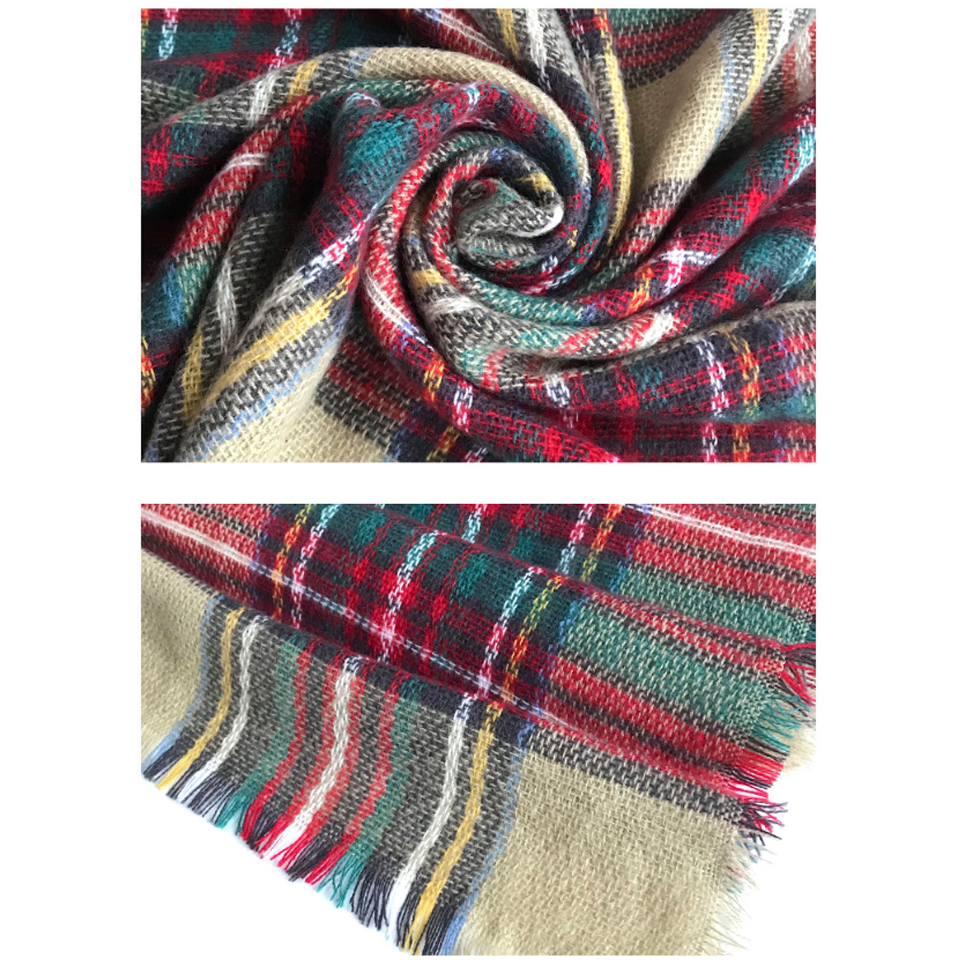 Imitation Cashmere Oversized Plaid Scarf for Cold Seasons 7