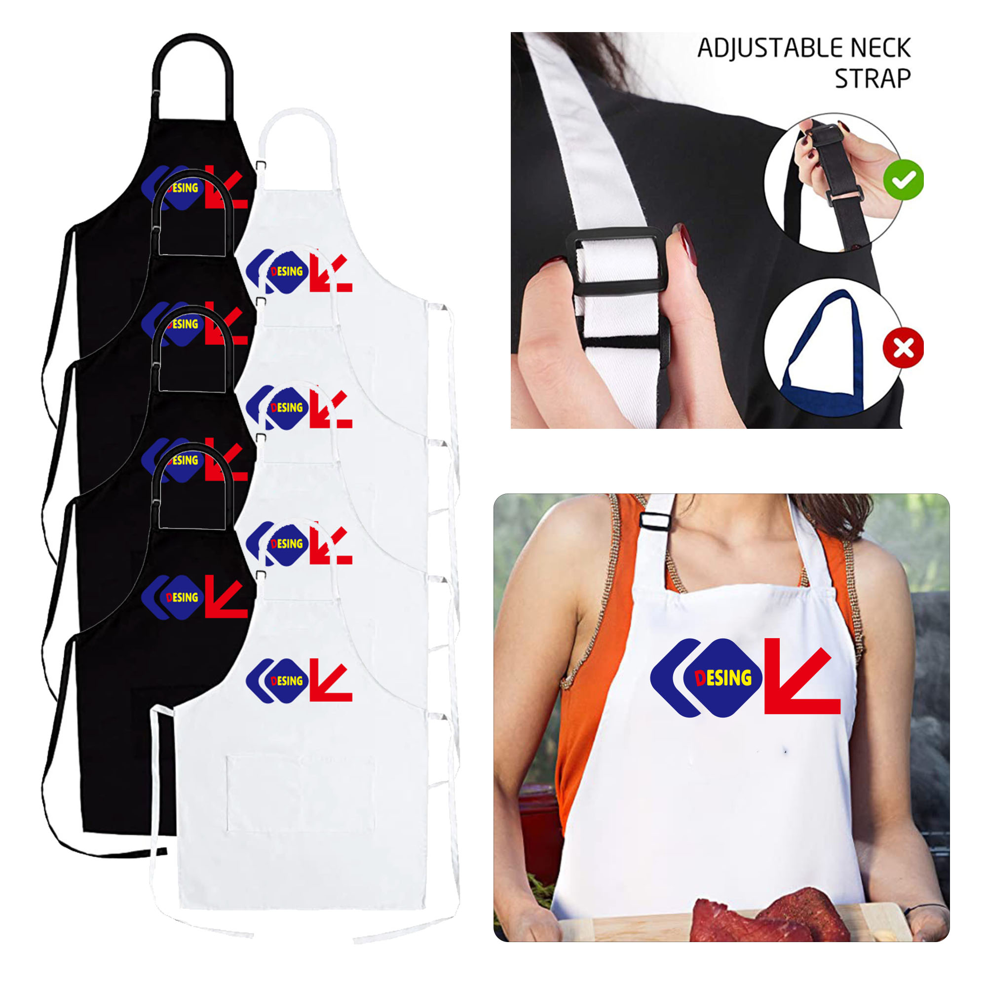Polyester Adjustable Collar Work Apron