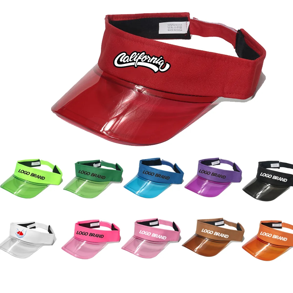 PVC Solar Transparent Bingo Visor Poker Sun Hat