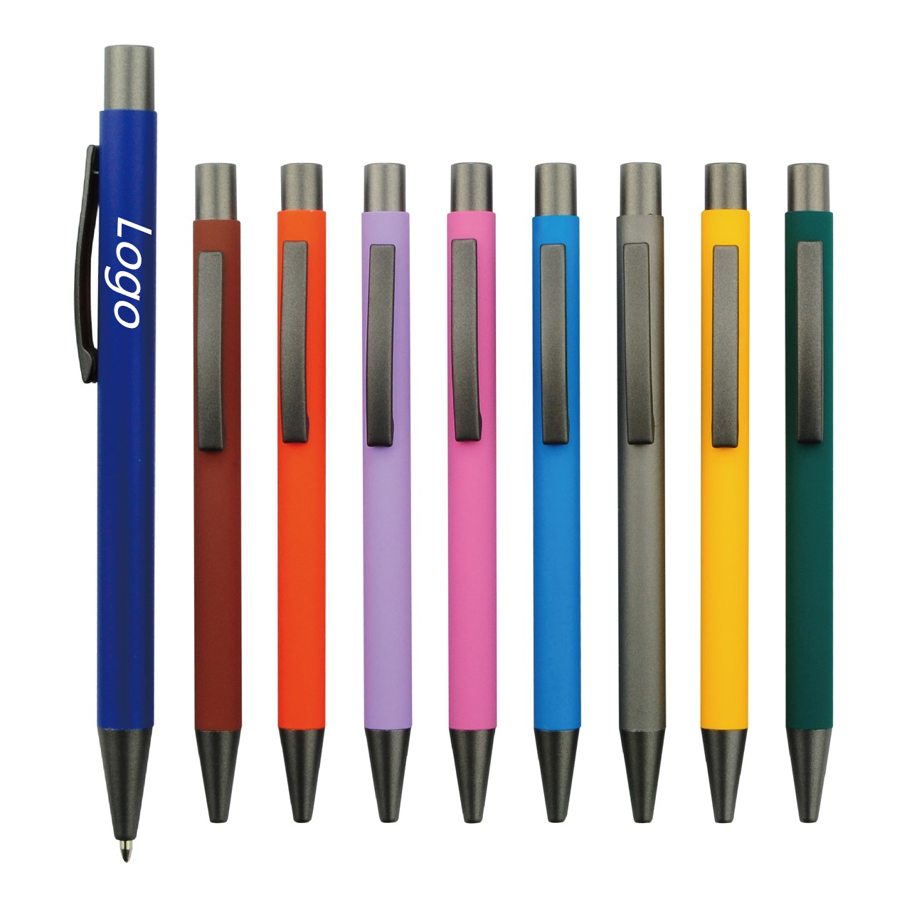 Promotion metal push click action ball pen with custom Logo