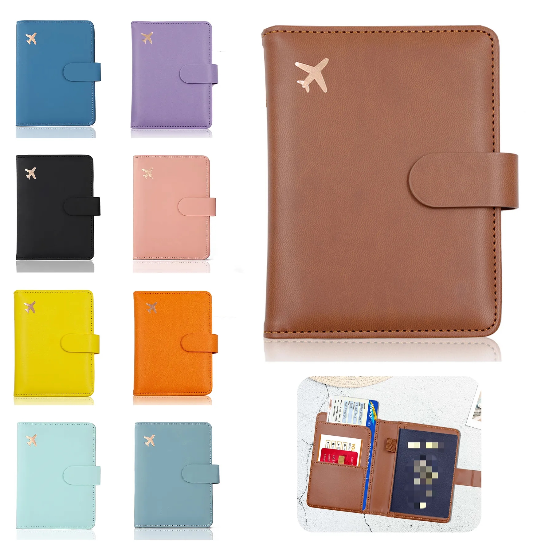 Premium Leather Passport Holder Covers Case 24