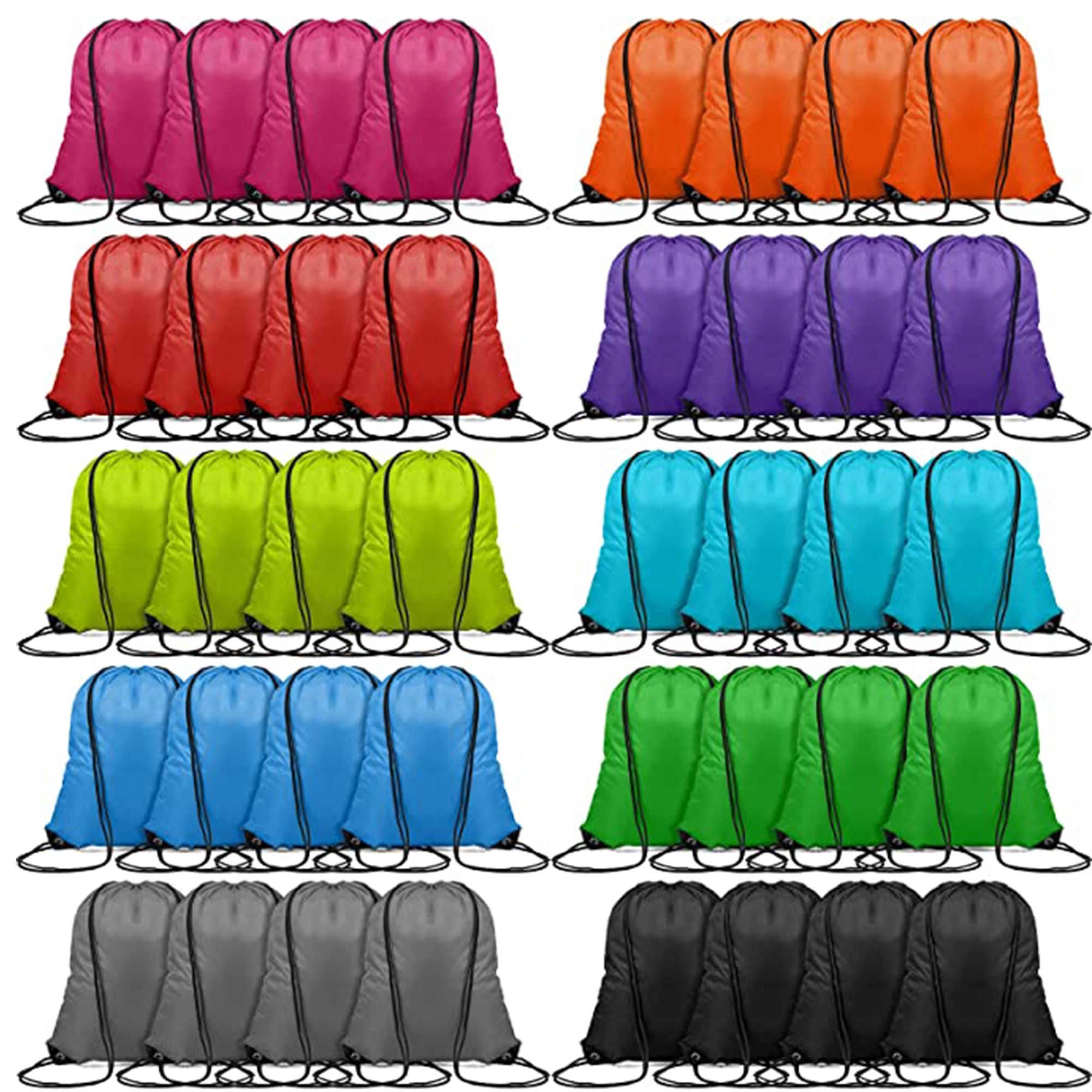 Multi-color Drawstring Cinch Up Backpack 8