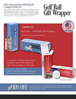 Golf ball sleeve tuck box sales flyer