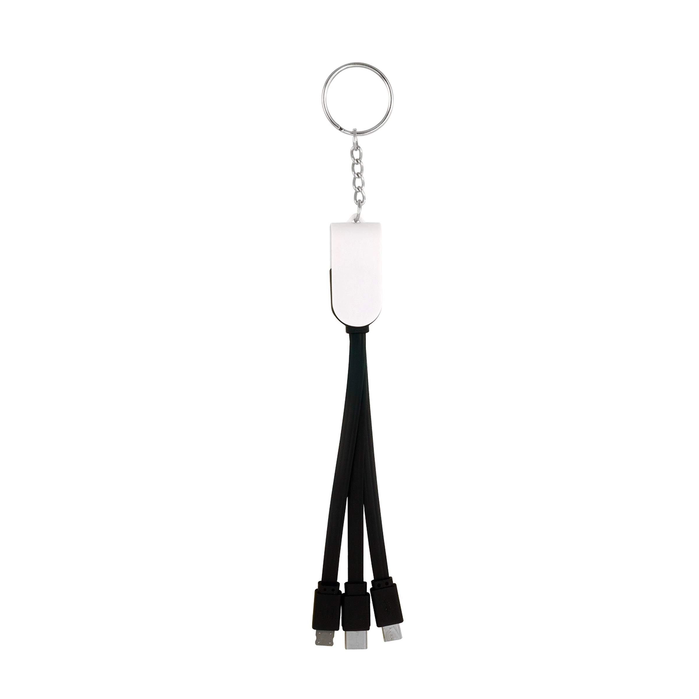 Swivel 3-In-1 Keychain Cable With Type C USB 2