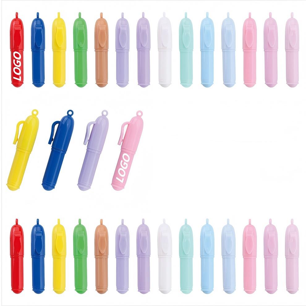 2 Inch Custom Rainbow Lightweight Mini Plastic Lanyard Ballpoint Pen