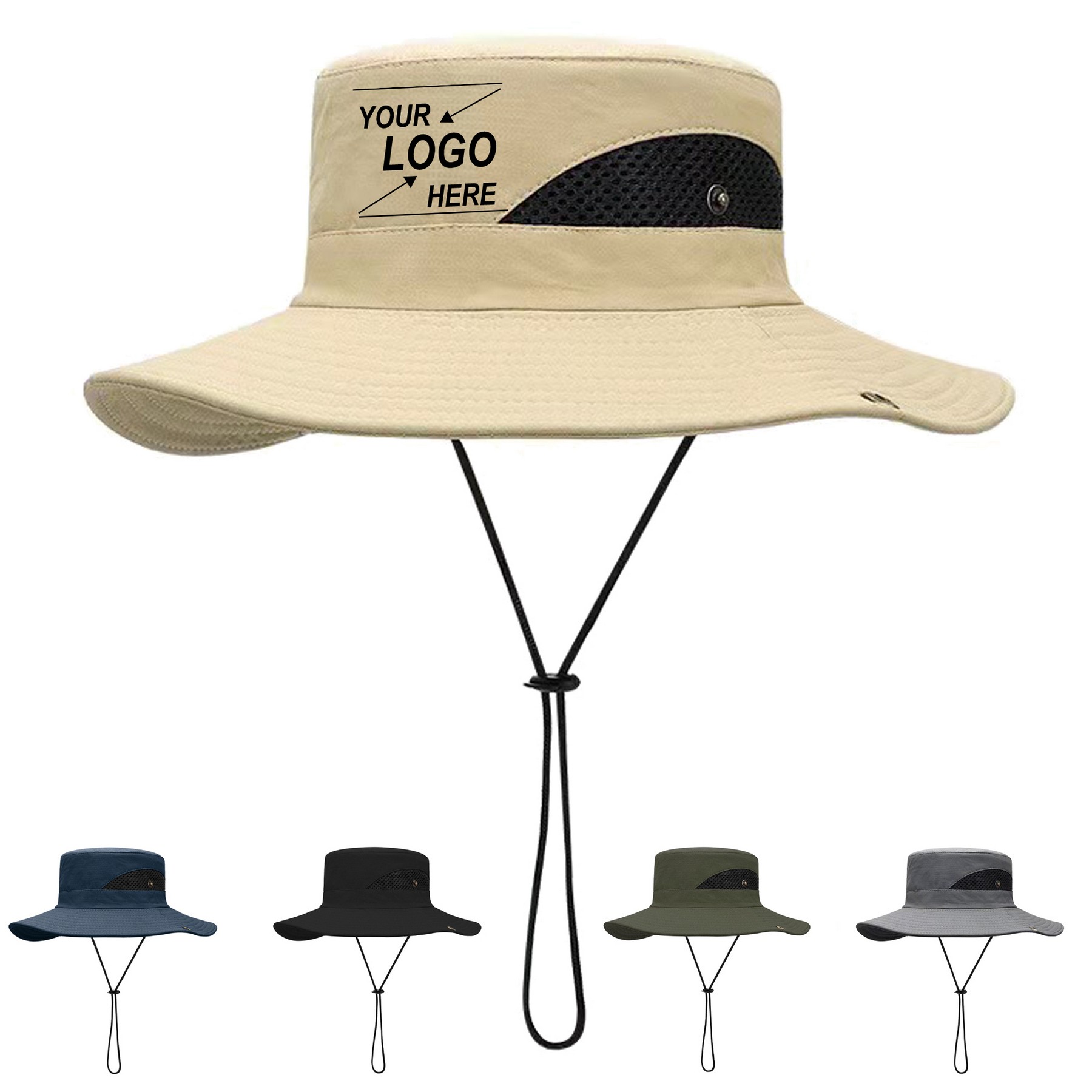 Quick Dry Sun Hat with Adjustable Chin Strap For Outdoors