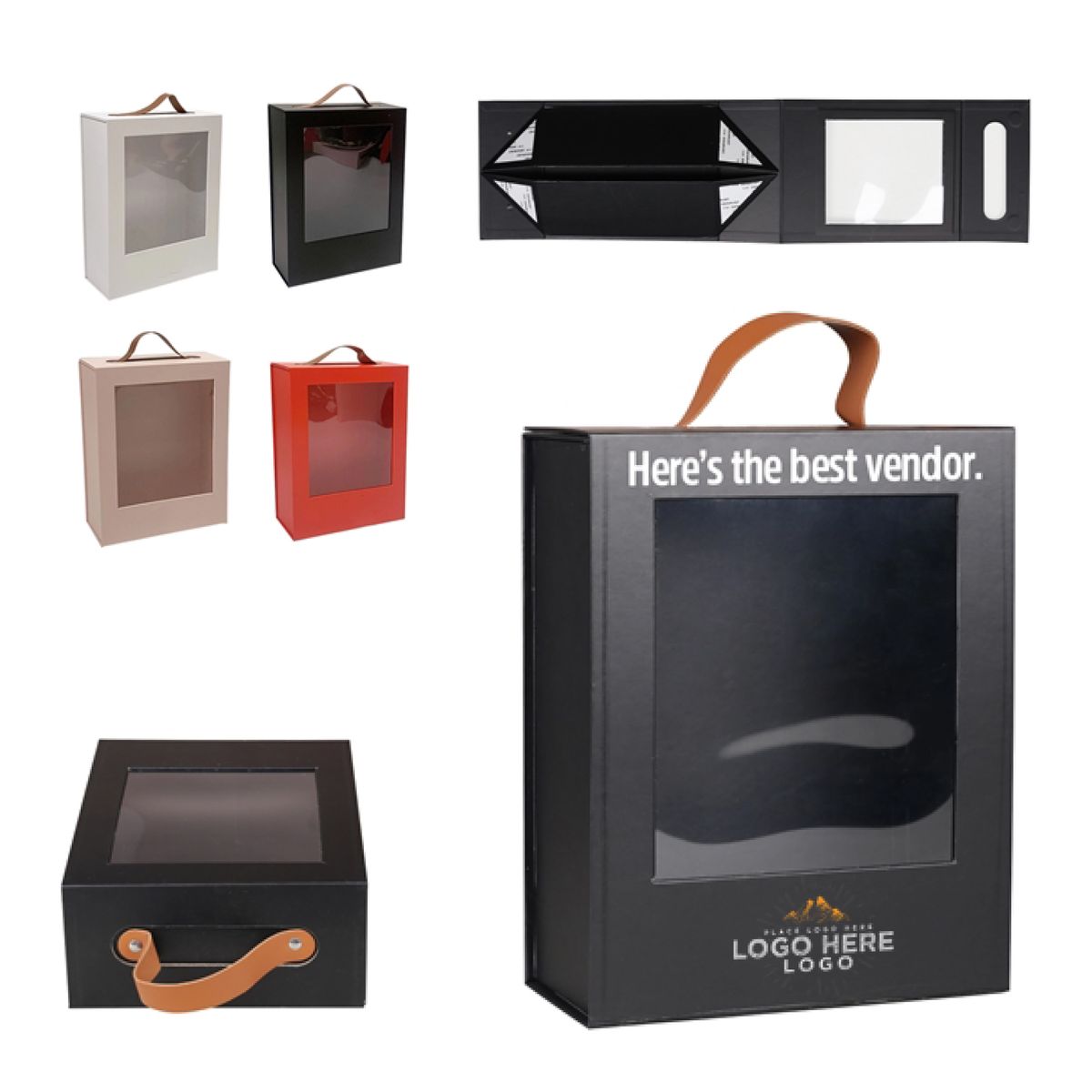 MOQ 50 Eco-Friendly Foldable Gift Box With Carry Handle 3