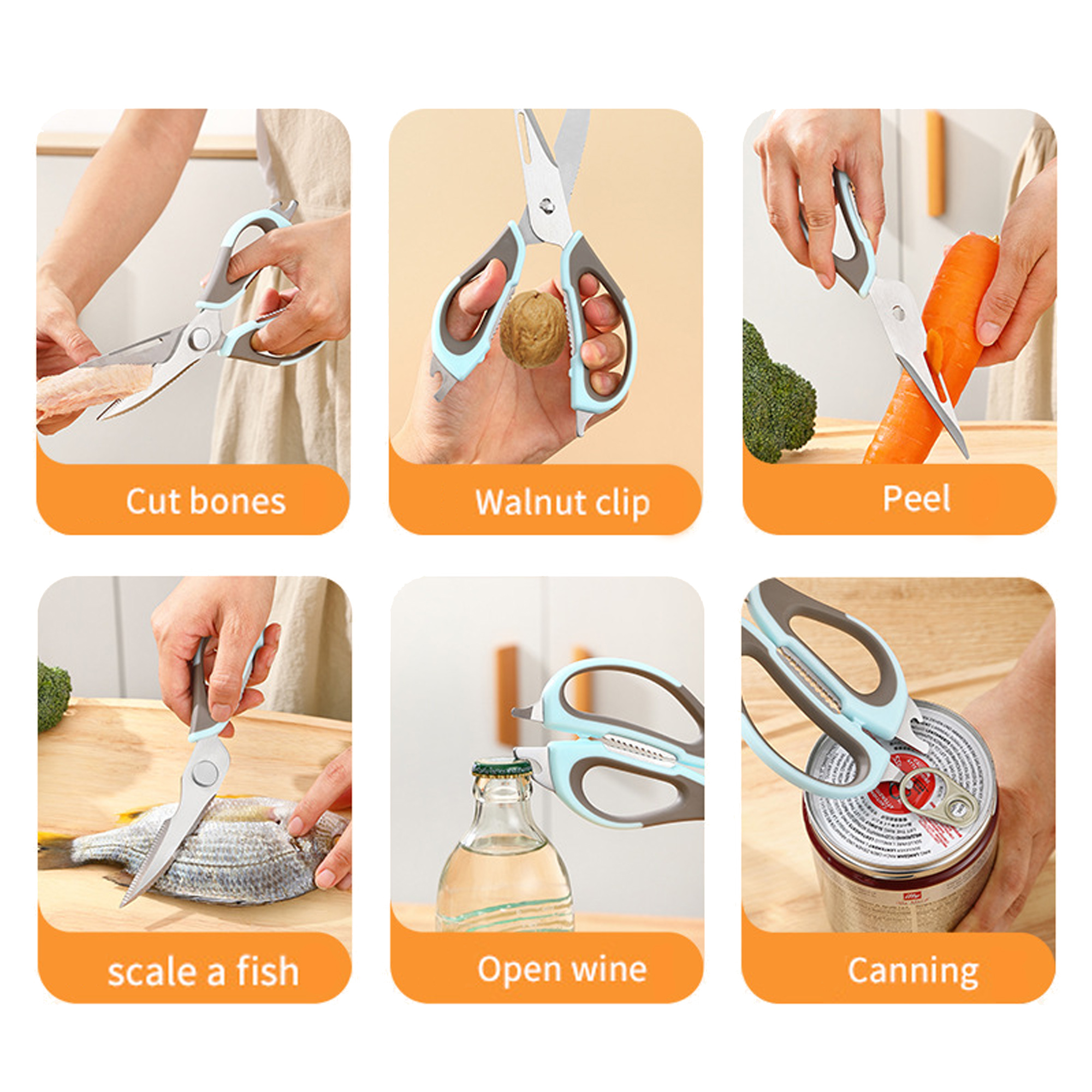 Magnetic Holder for a Set of Razor-Sharp Kitchen Scissors 5