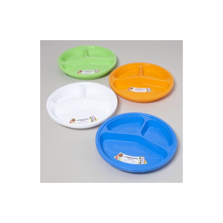 3 Compartment Plates - 2 Pack 3