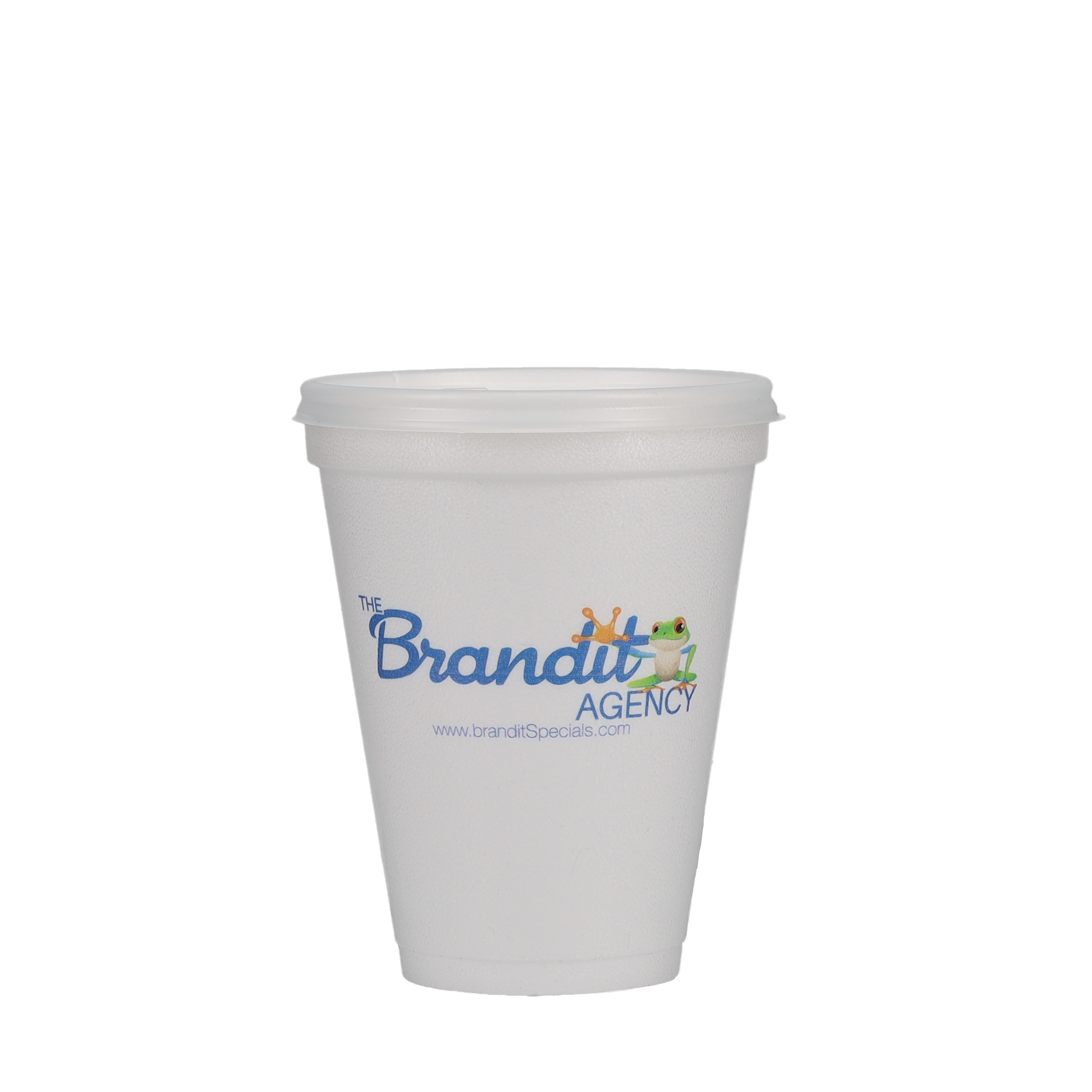 12 oz Foam Cup Straw Slot Lid Frosted 5