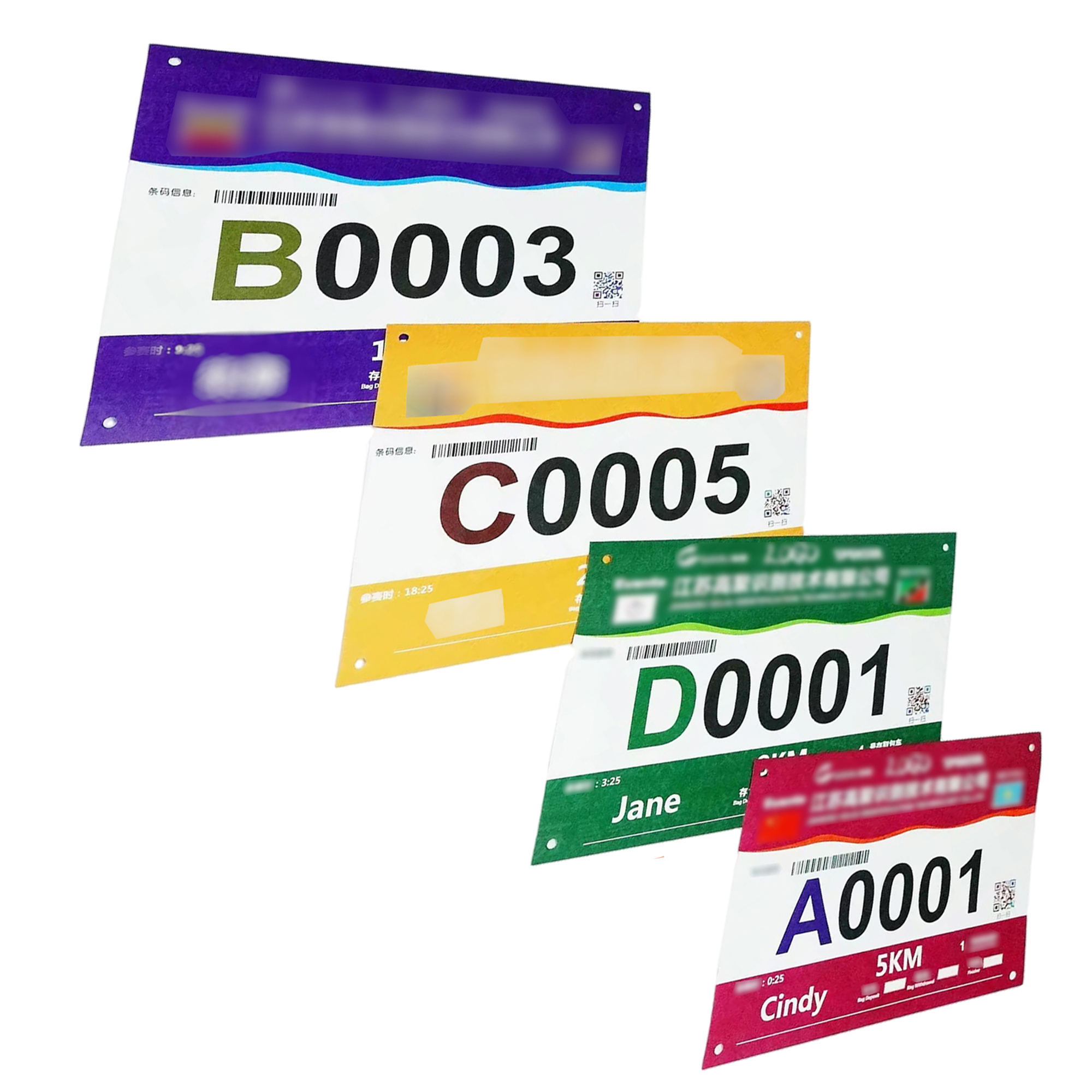 Waterproof Tyvek Race Number for Running Competitions MOQ50 3
