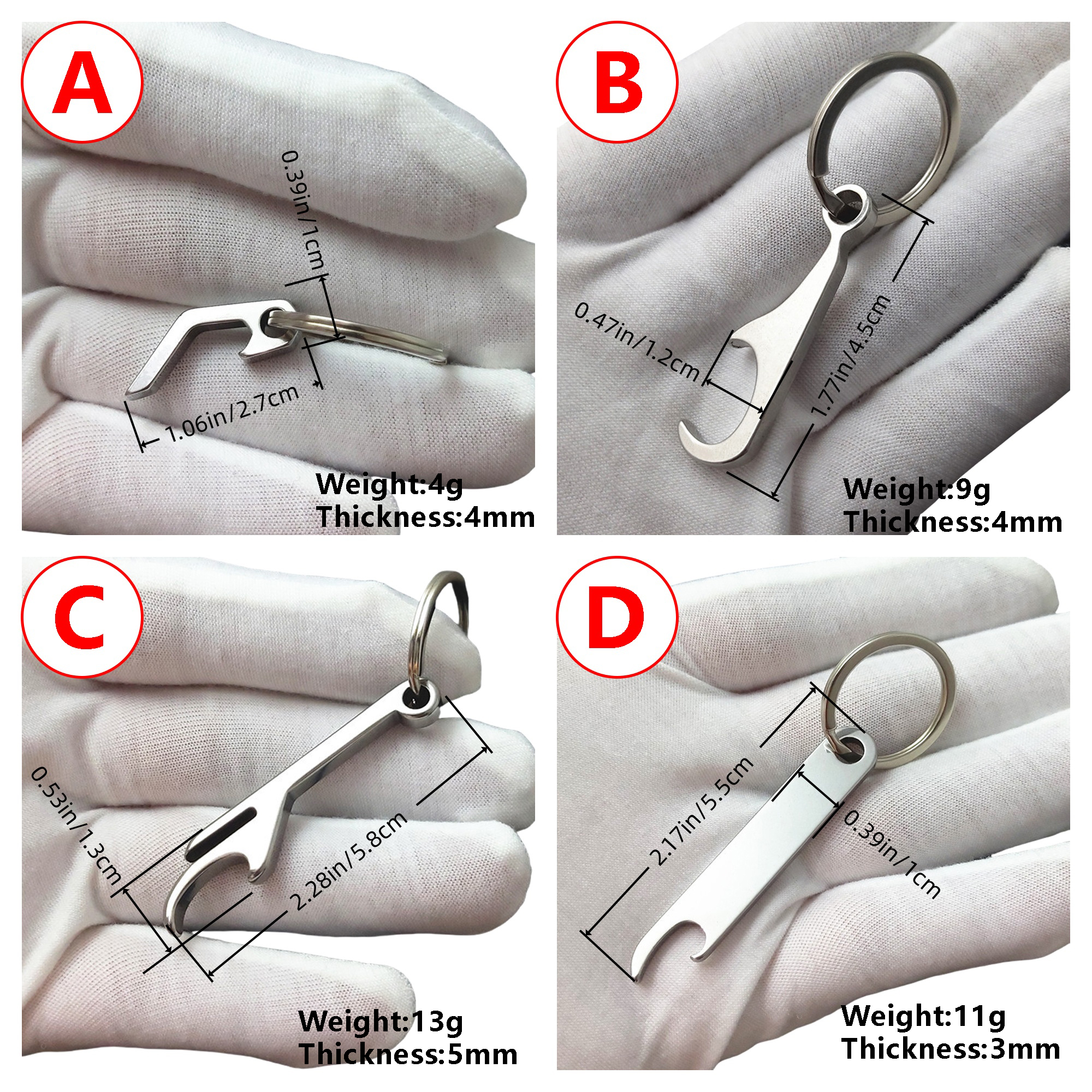 Portable Mini Bottle Opener Keychain MOQ50 5