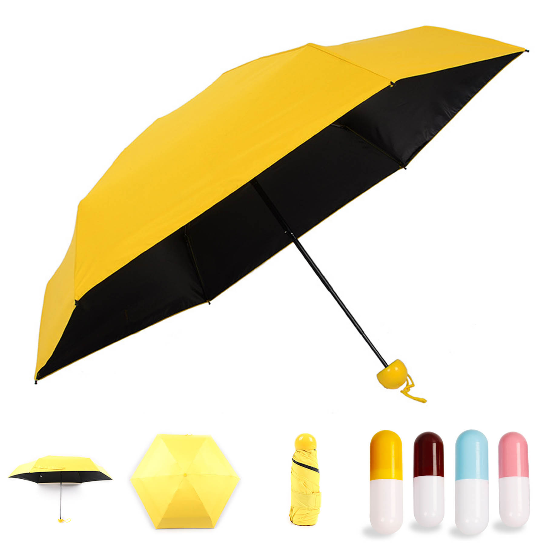 UV Resistant Capsule Case Collapsible Umbrella