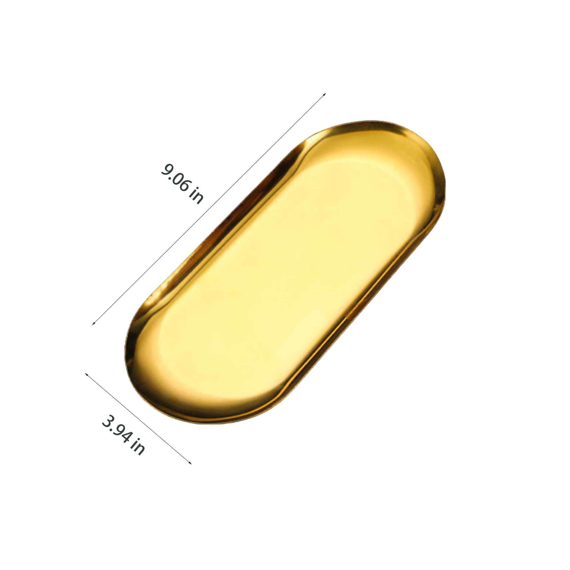 9.1 x 4.3 Inch Oval Stainless Steel Tray 4