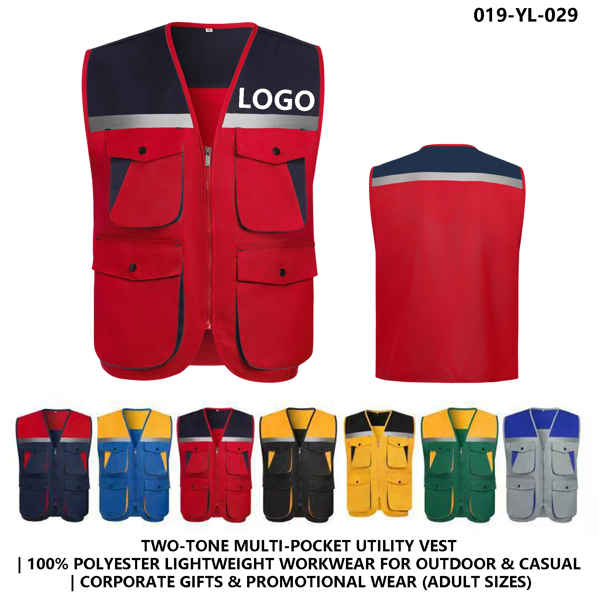 Work Vest ?C Multi-Pockets & Color Block, Custom Logo 3