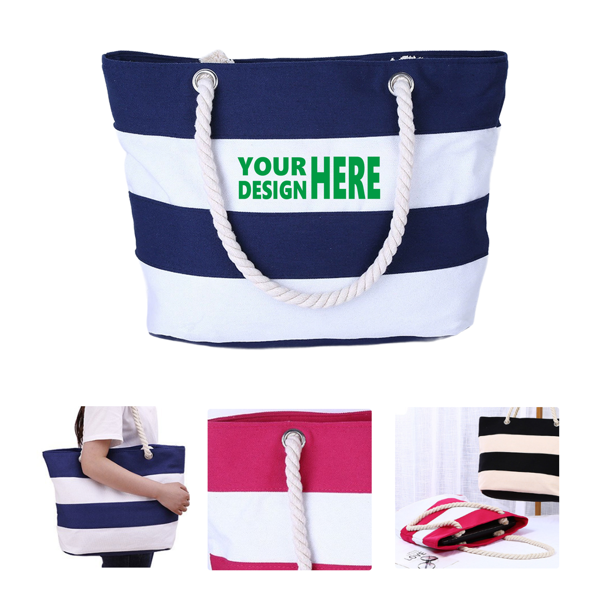 MOQ 50 Stylish Canvas Tote Bag with Jute Rope Handle Custom Logo, custom tote bag with logo imprint 2