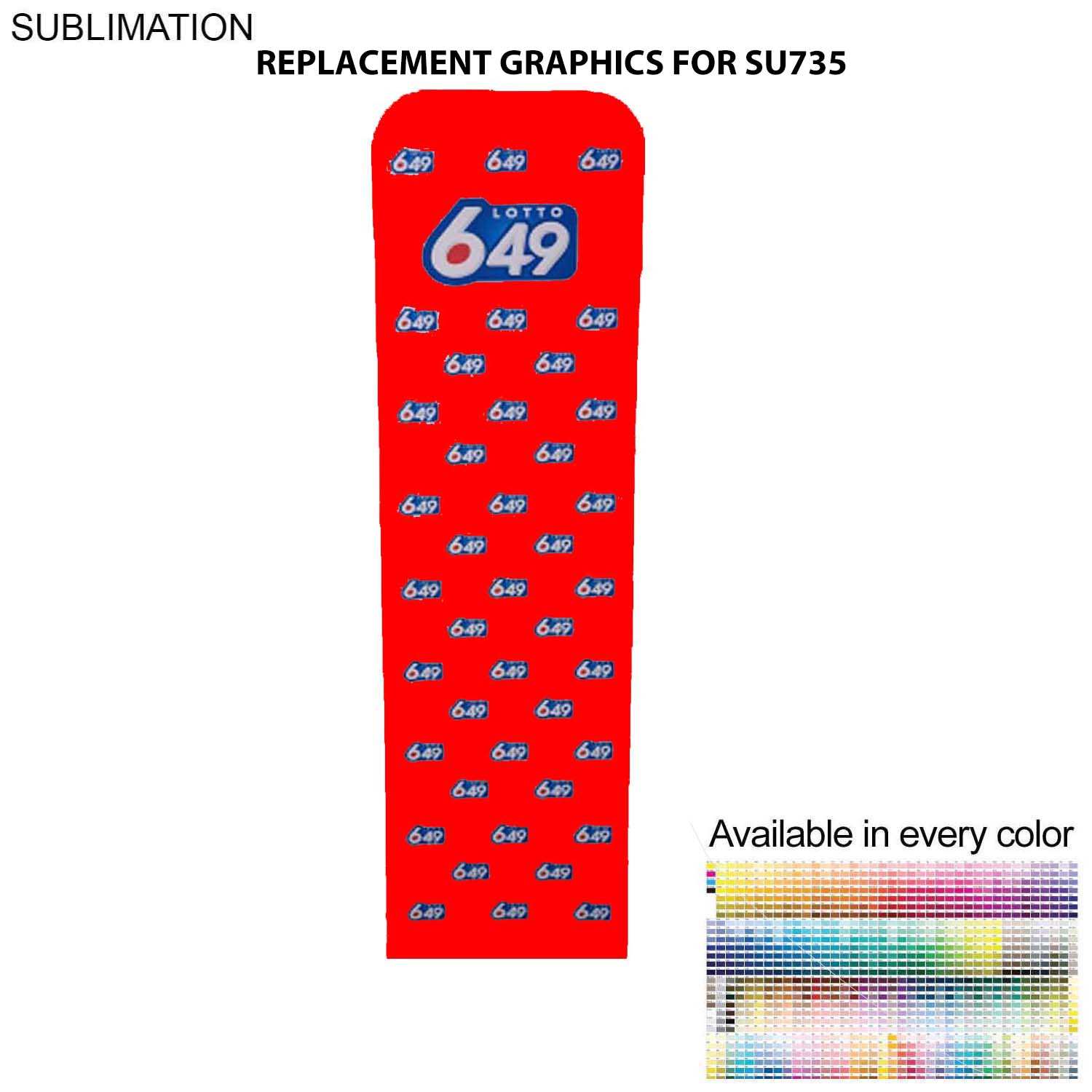72 Hr Fast Ship - Replacement Graphics Double Sided 2'W x 90"H EuroFit Tension Fabric Slip on cover 5