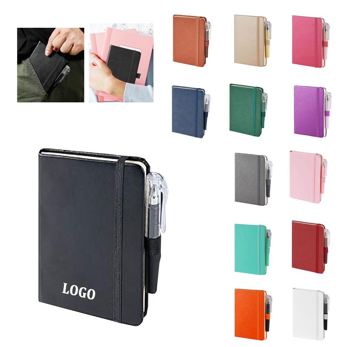Pocket Leather Notebooks with Pens