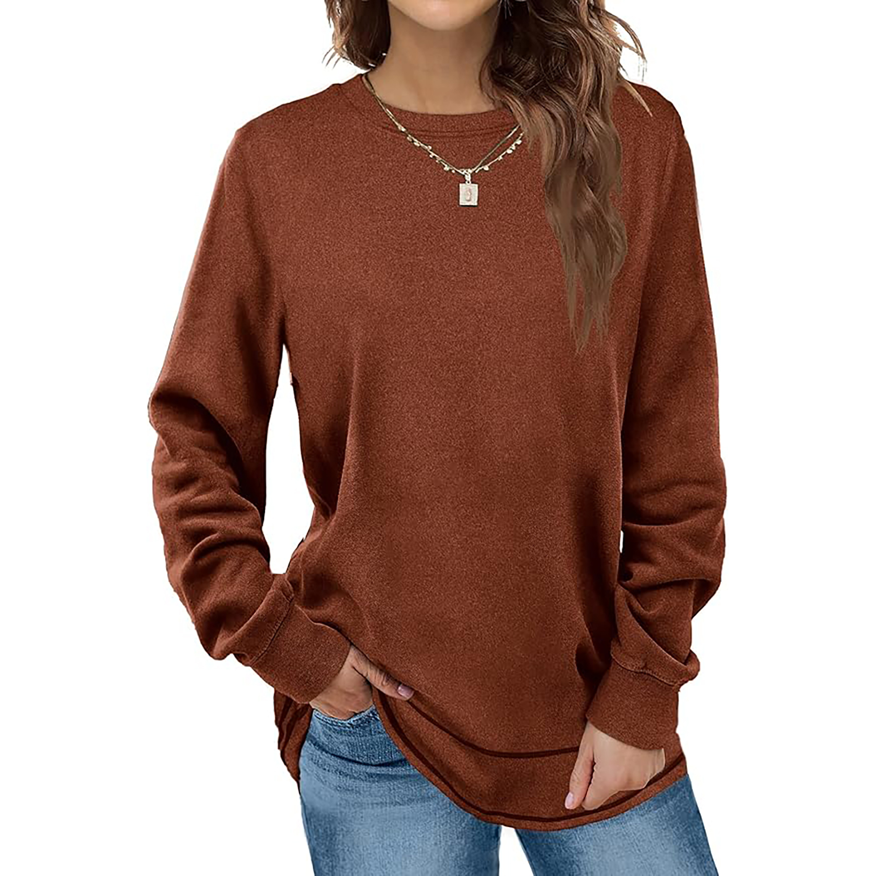 Women's Round Neck Long Sleeve Shirt 56