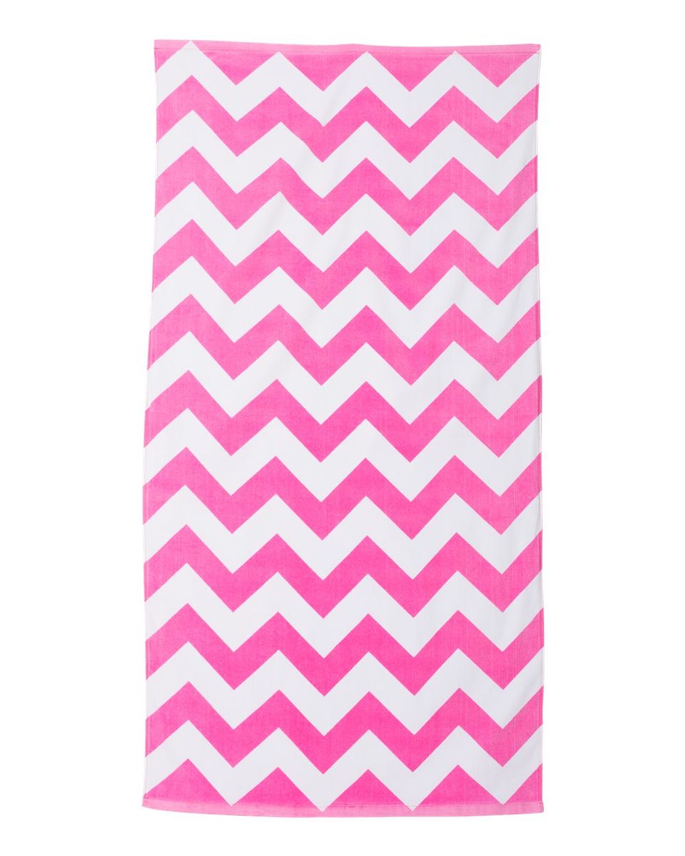 Chevron Velour Beach Towel - Thumbnail 2