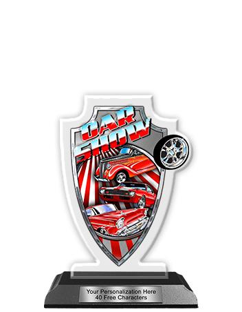 Acrylic Trophy: 6" Arrow Head, Car Show Design, 3x