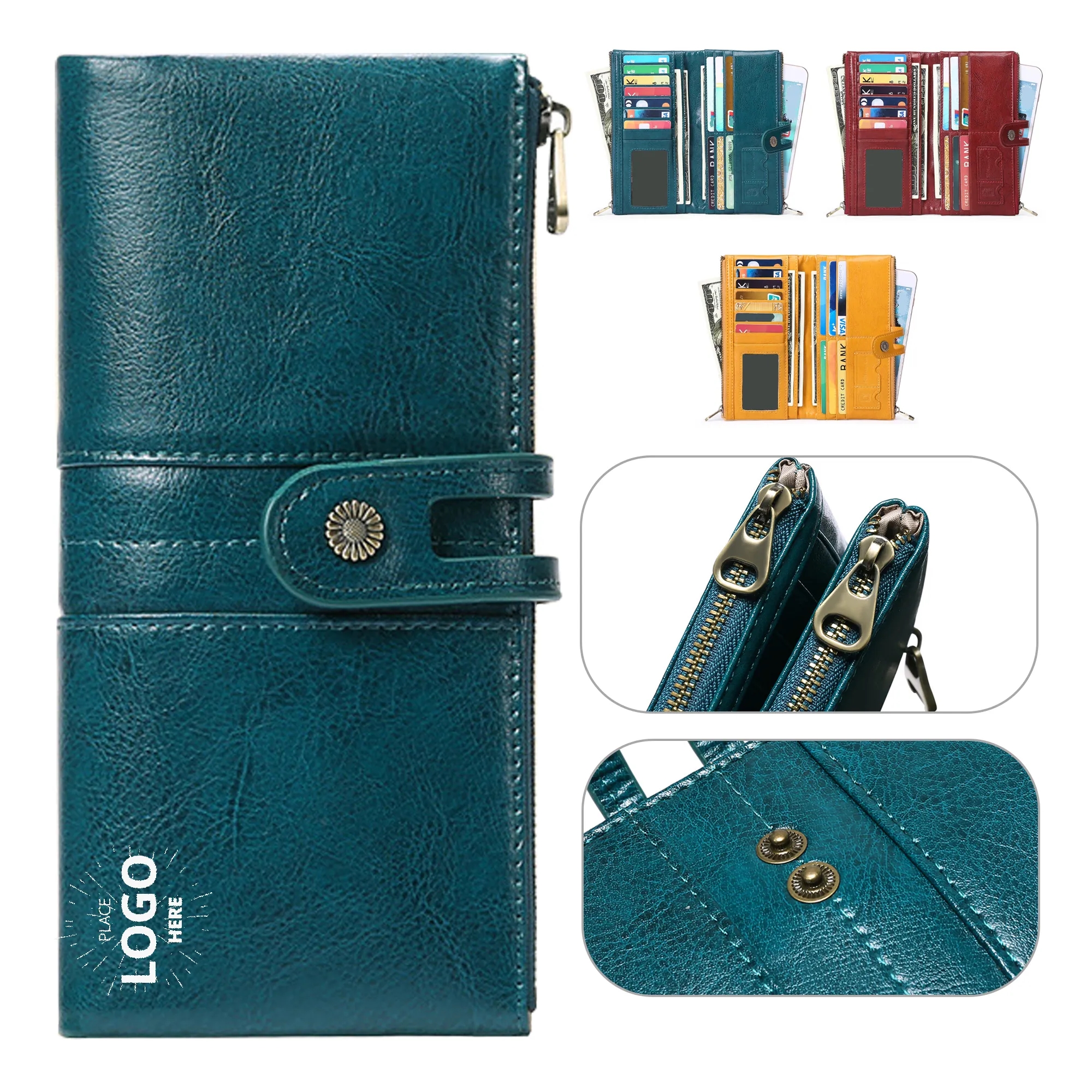 Leather Ladies Wallet with RFID Protection