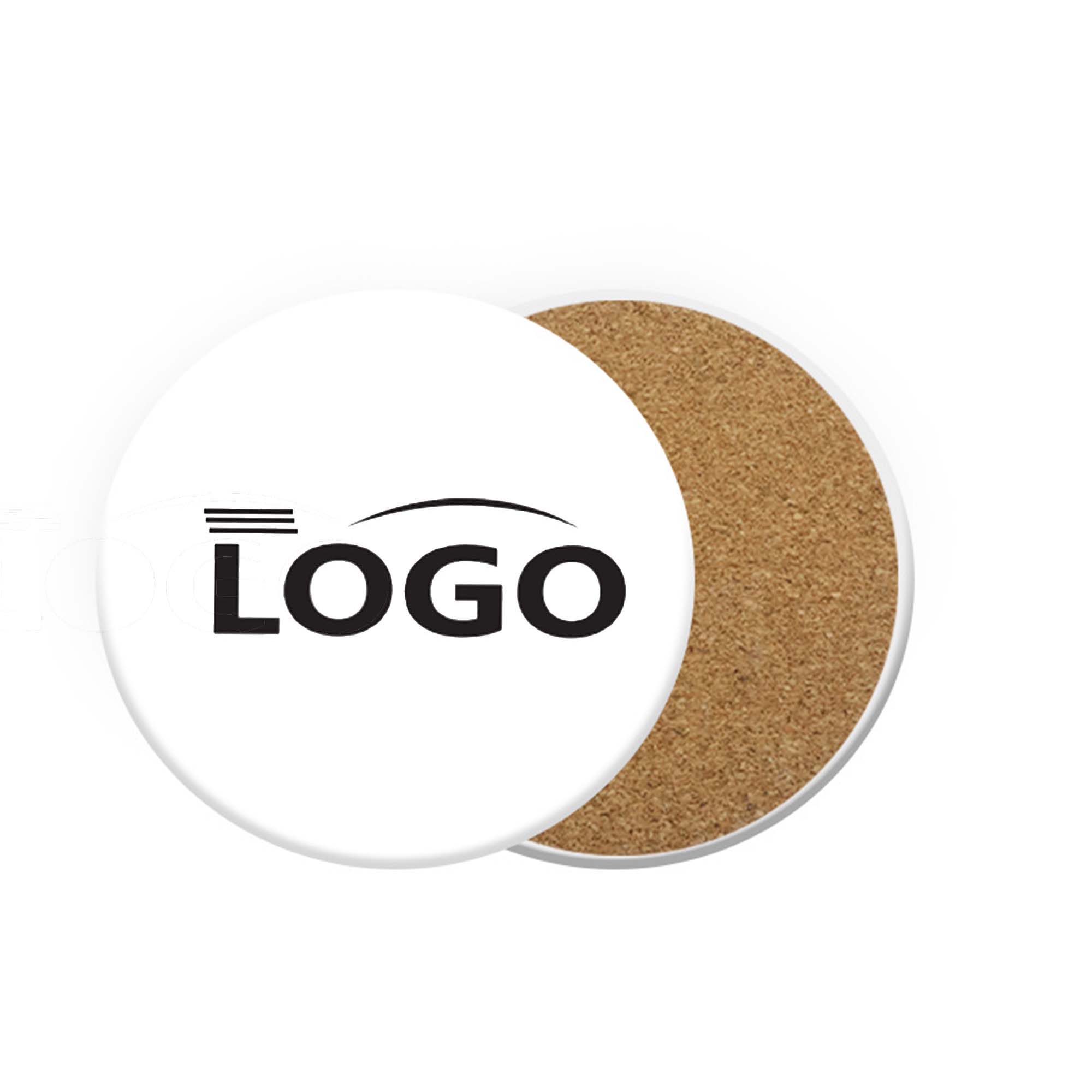 Round Ceramic Cork Coaster