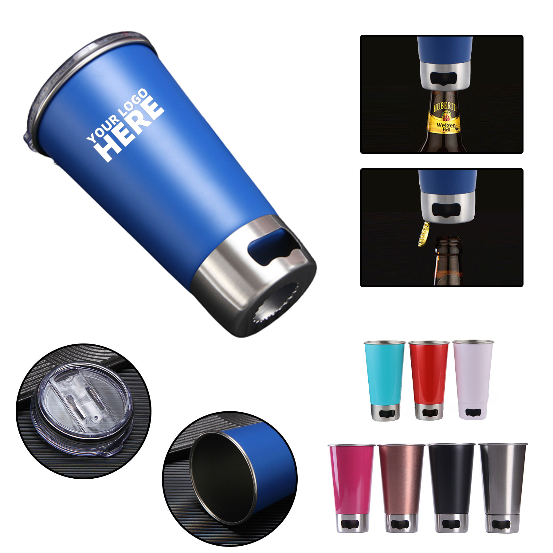 17oz Stainless Steel Beer Bottle With Opener