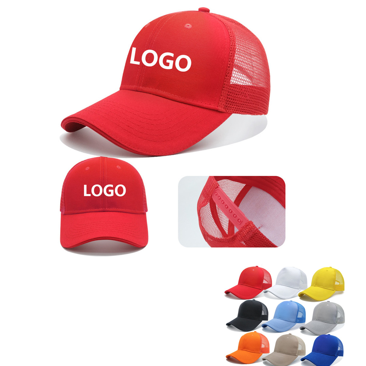 Adjustable Mesh Back 6 Panels Slight Curved Trucker Cap