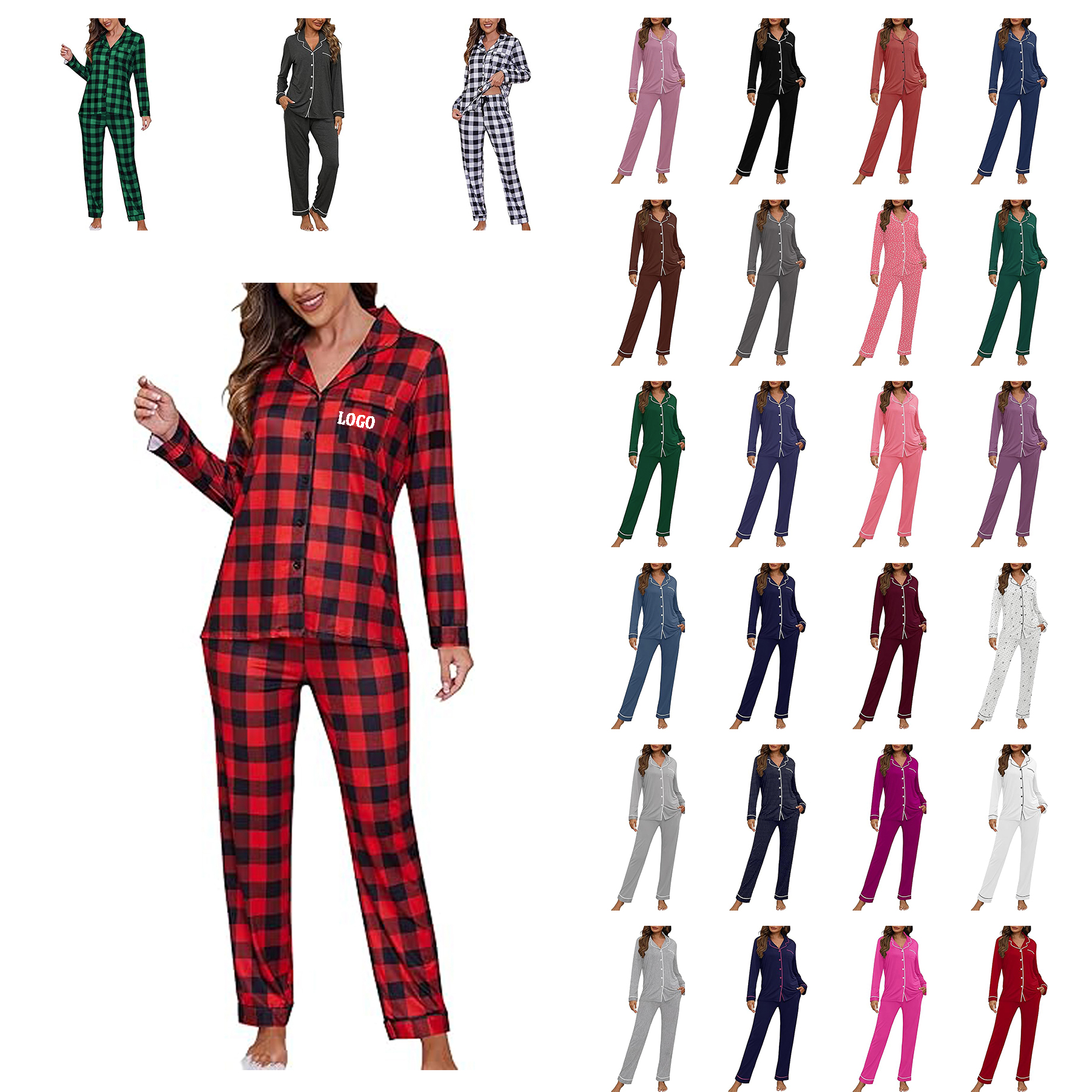 Women's Long Sleeve Pajama Set 2