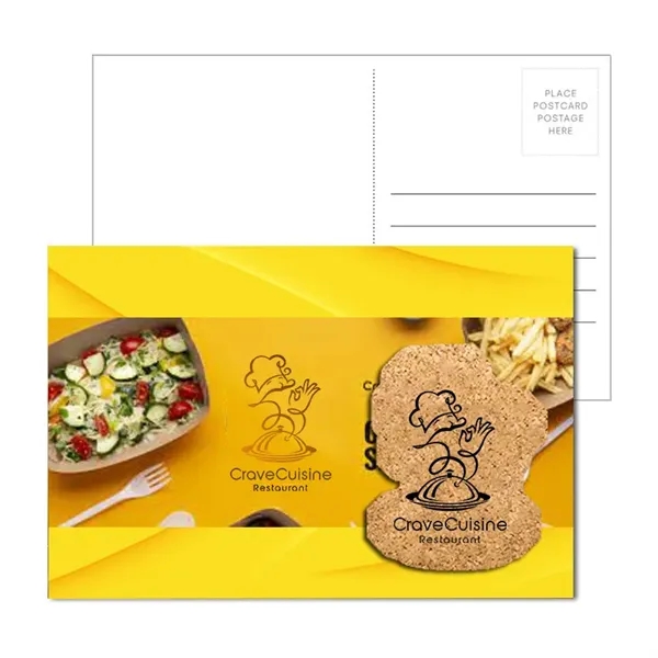 Post Card with Box Truck Cork Coaster