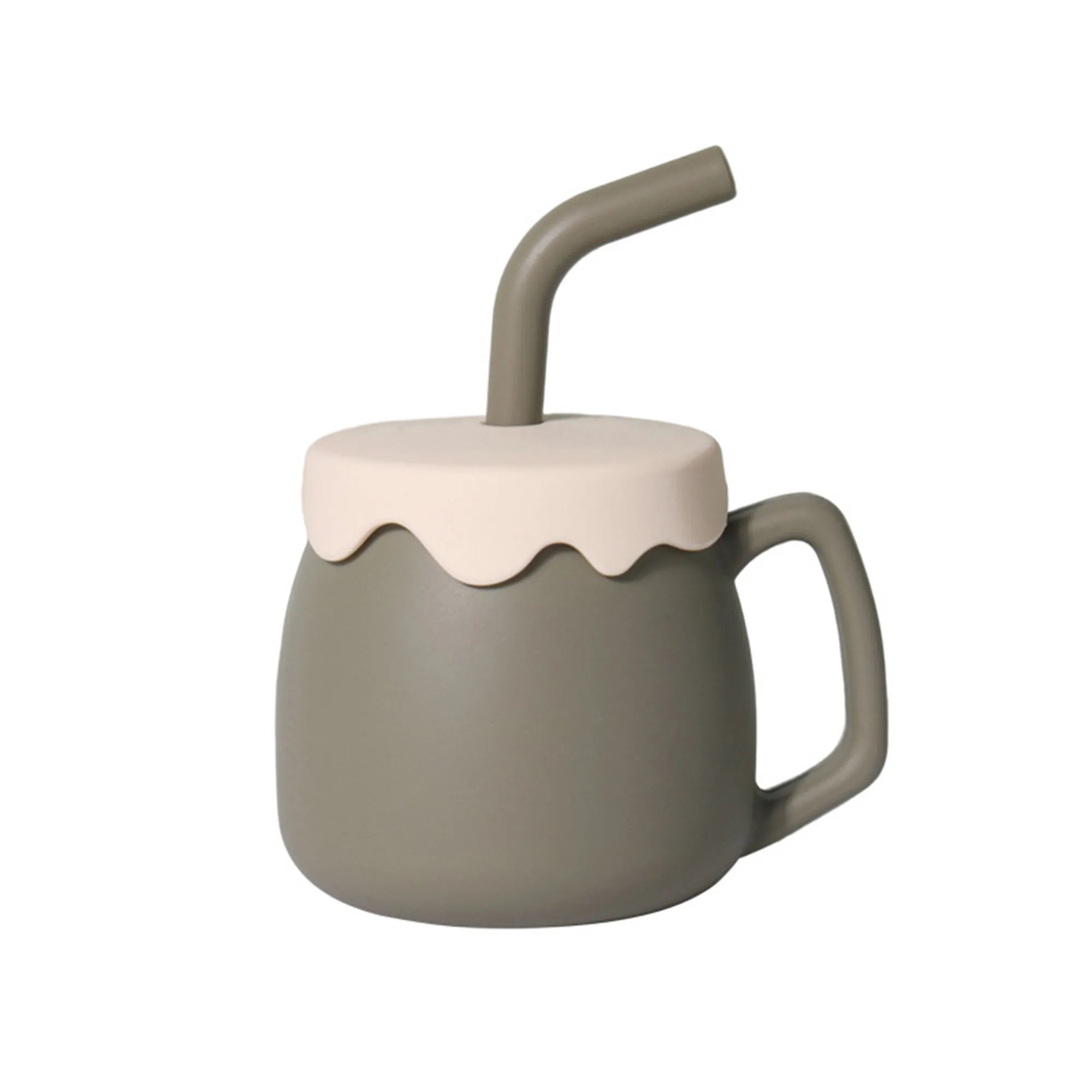 Food Grade Baby Silicone Straw Cup MOQ 20pcs 8