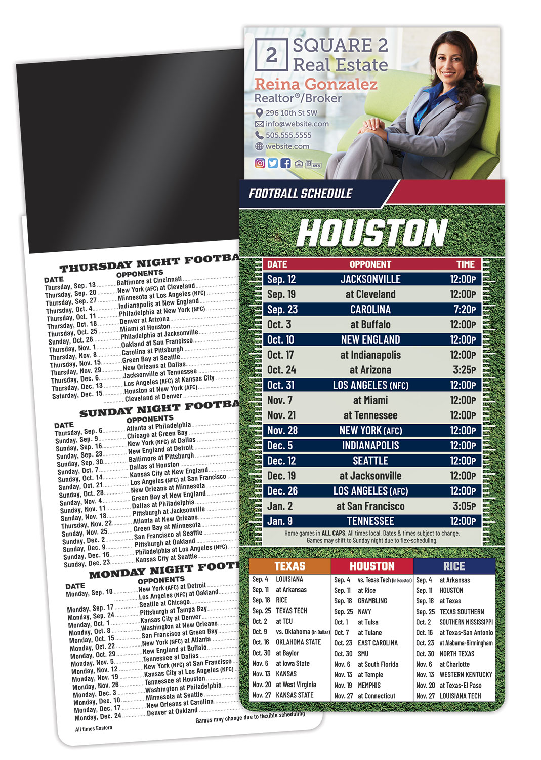 Magna-Card Business Card Magnet Football Schedules (3.5x9)