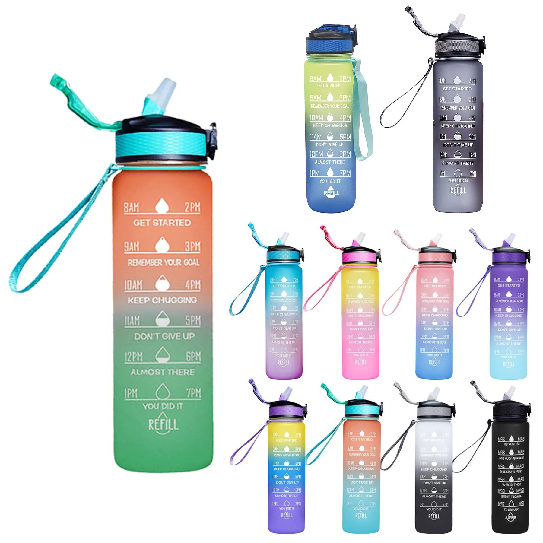Sports Water Bottle with Time Marker 24