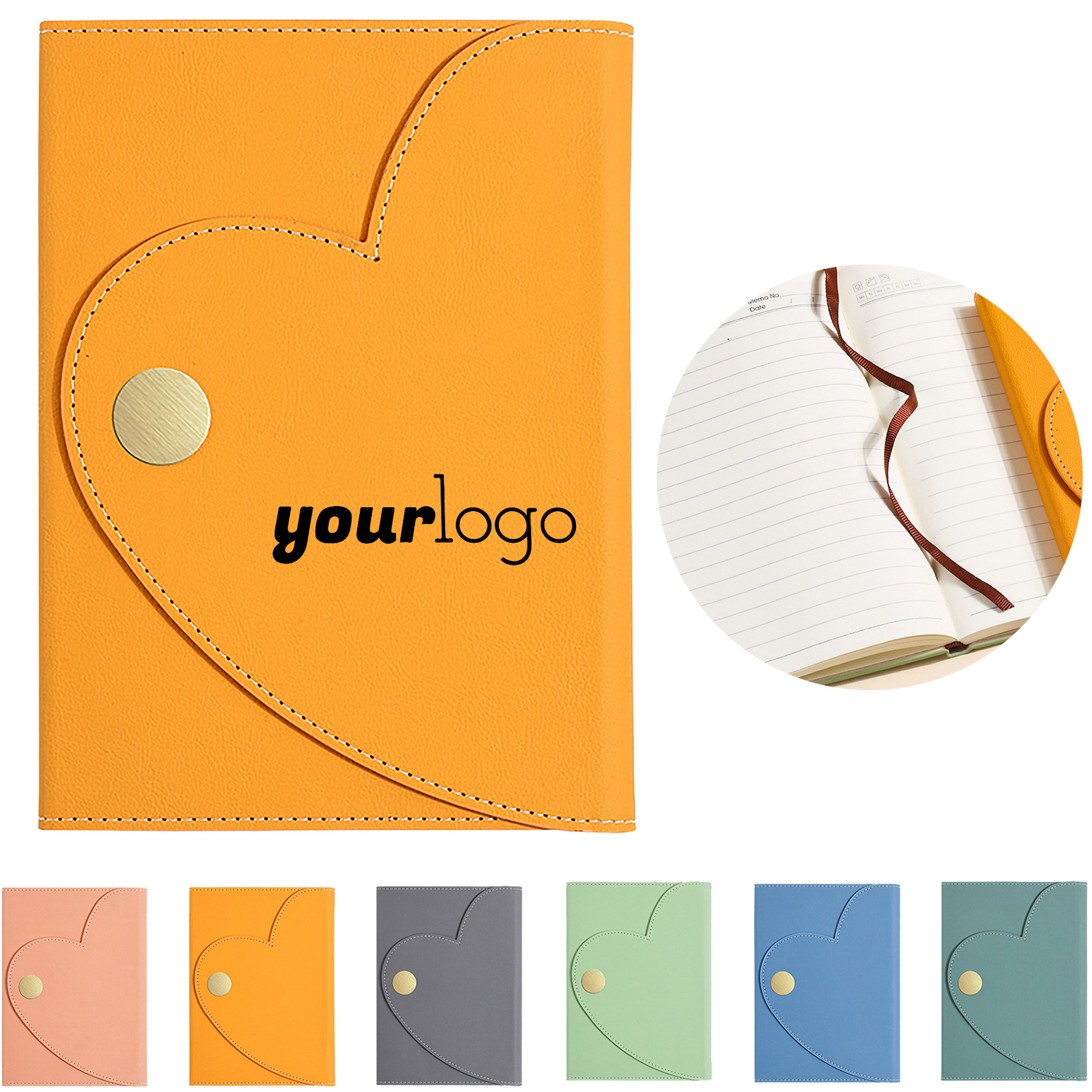 Leather Journal with Heart - Style Button Closure 9