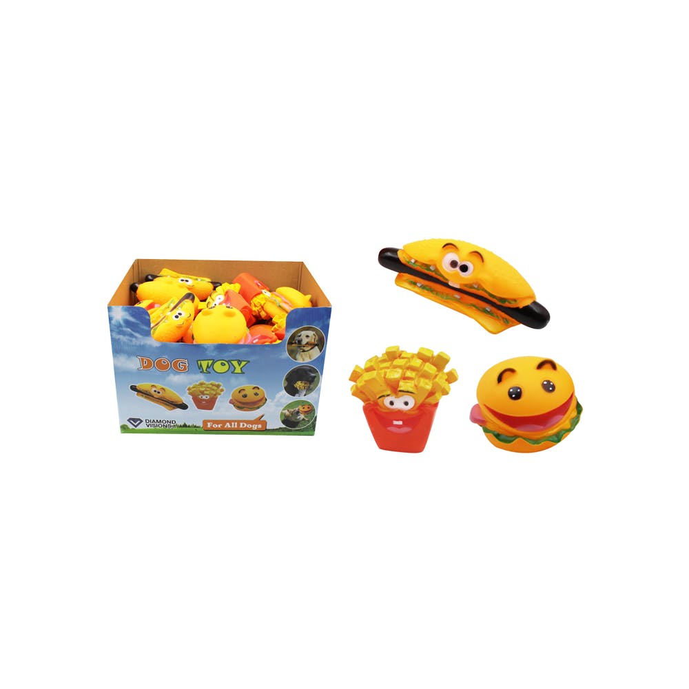 Squeaky Dog Toys Assorted Food 3