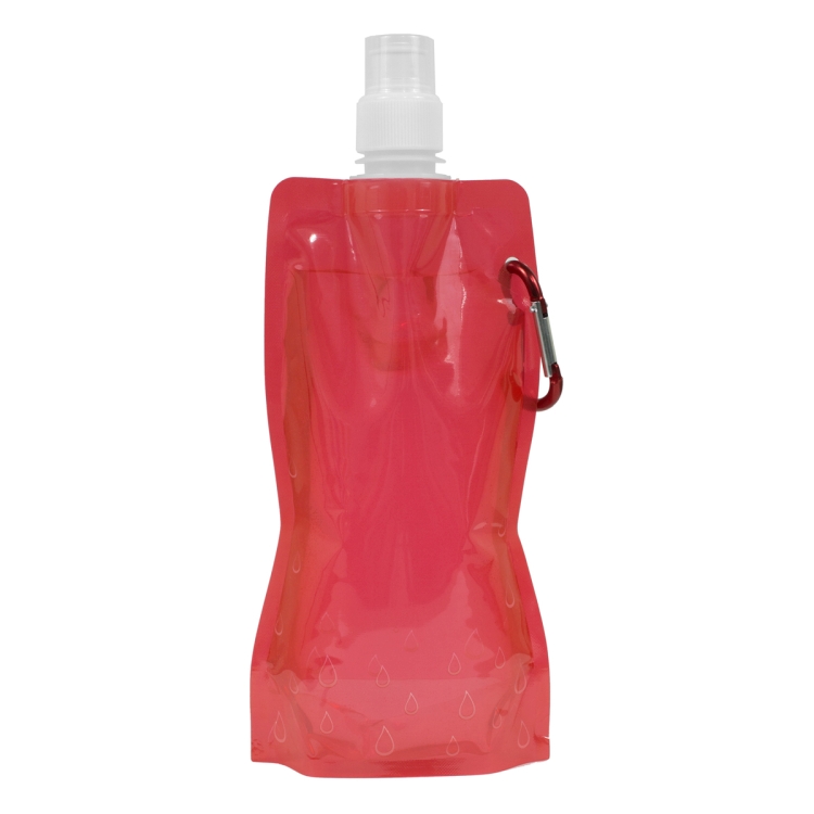"Roll Up" 18 oz Foldable and Reusable Water Bottle with Matching Carabiner 19