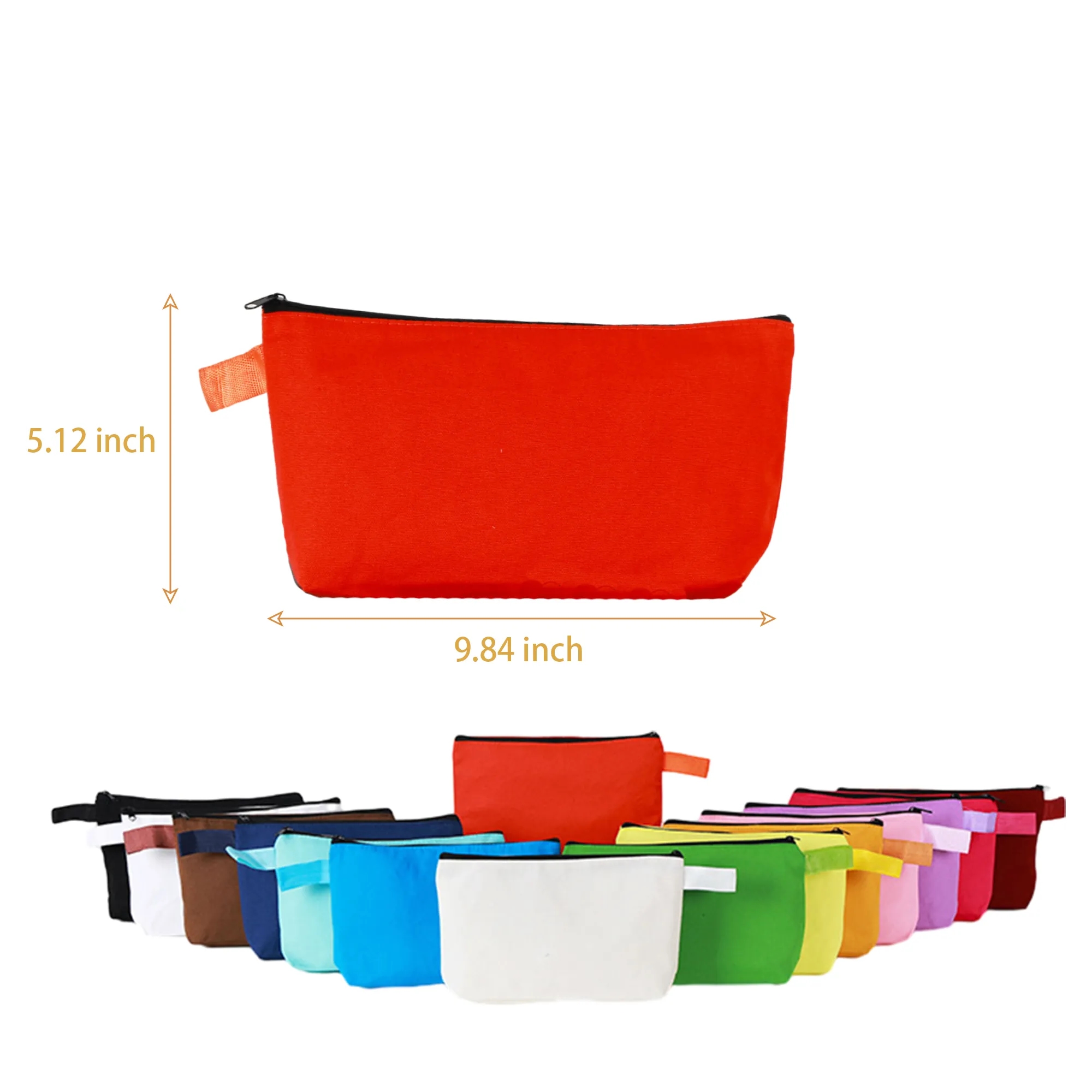 Colorful Canvas Zipper Stationery Bag, custom tote bag with logo imprint 7