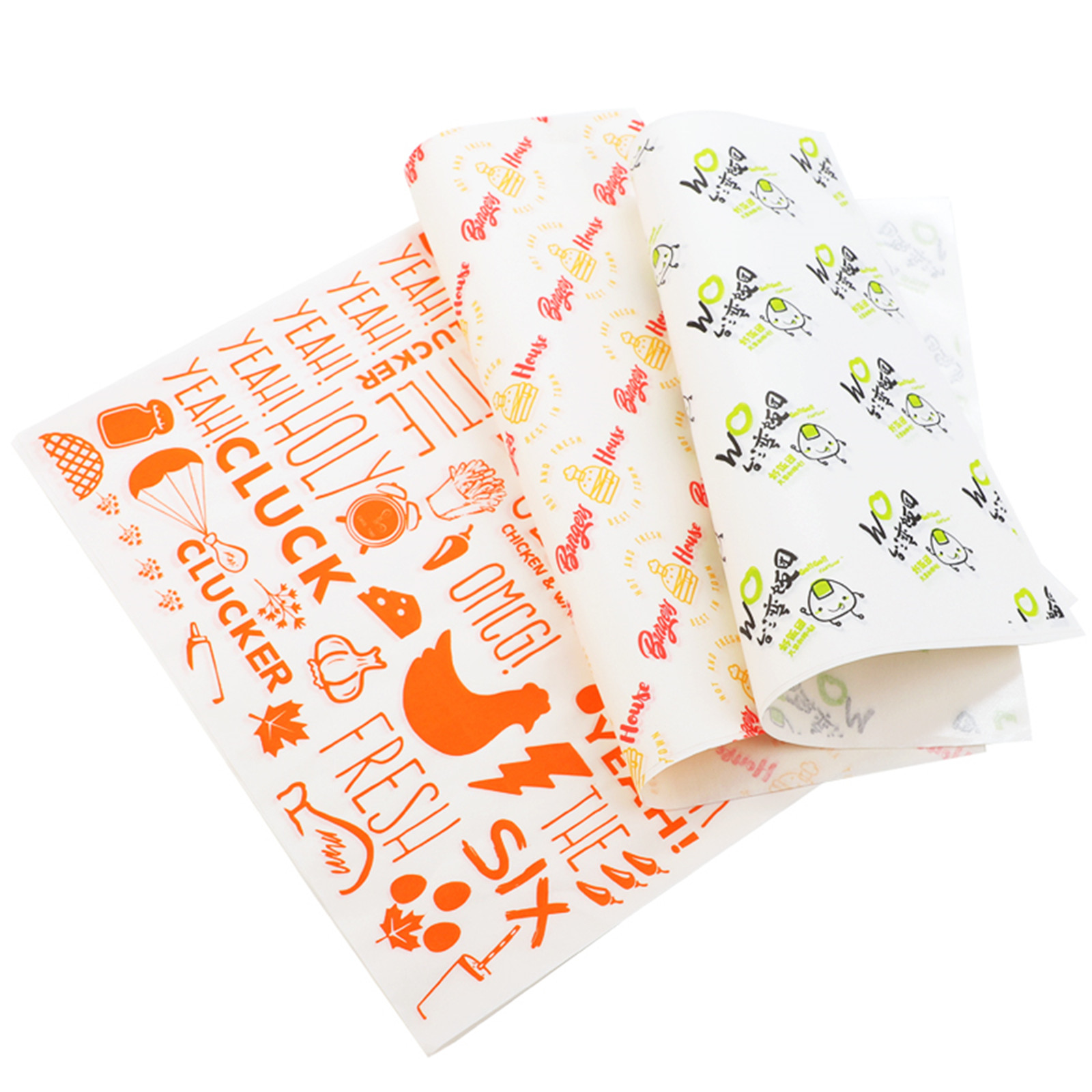 Customized Food Hamburger Wrapper Paper Basket Liners Wrapping Tissue 15