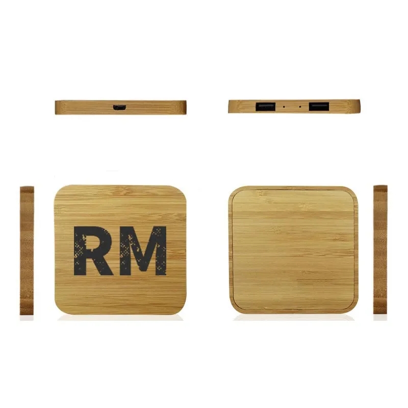 Bamboo Wireless Charger with Dual USB Ports
