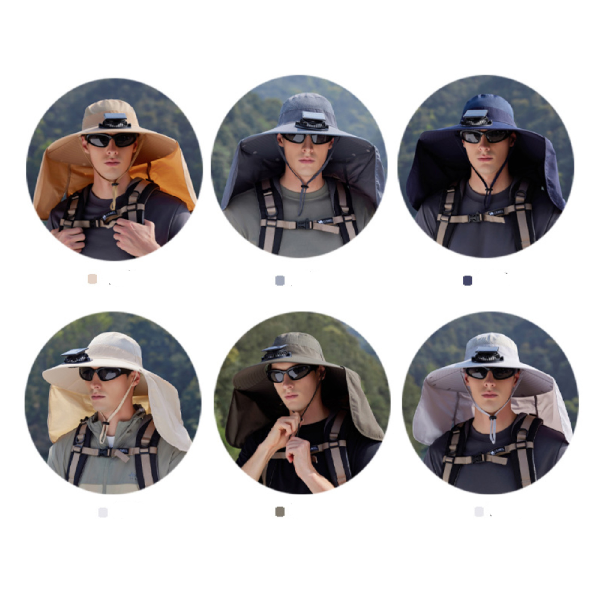 Solar Fan Hat With Neck Cover 12