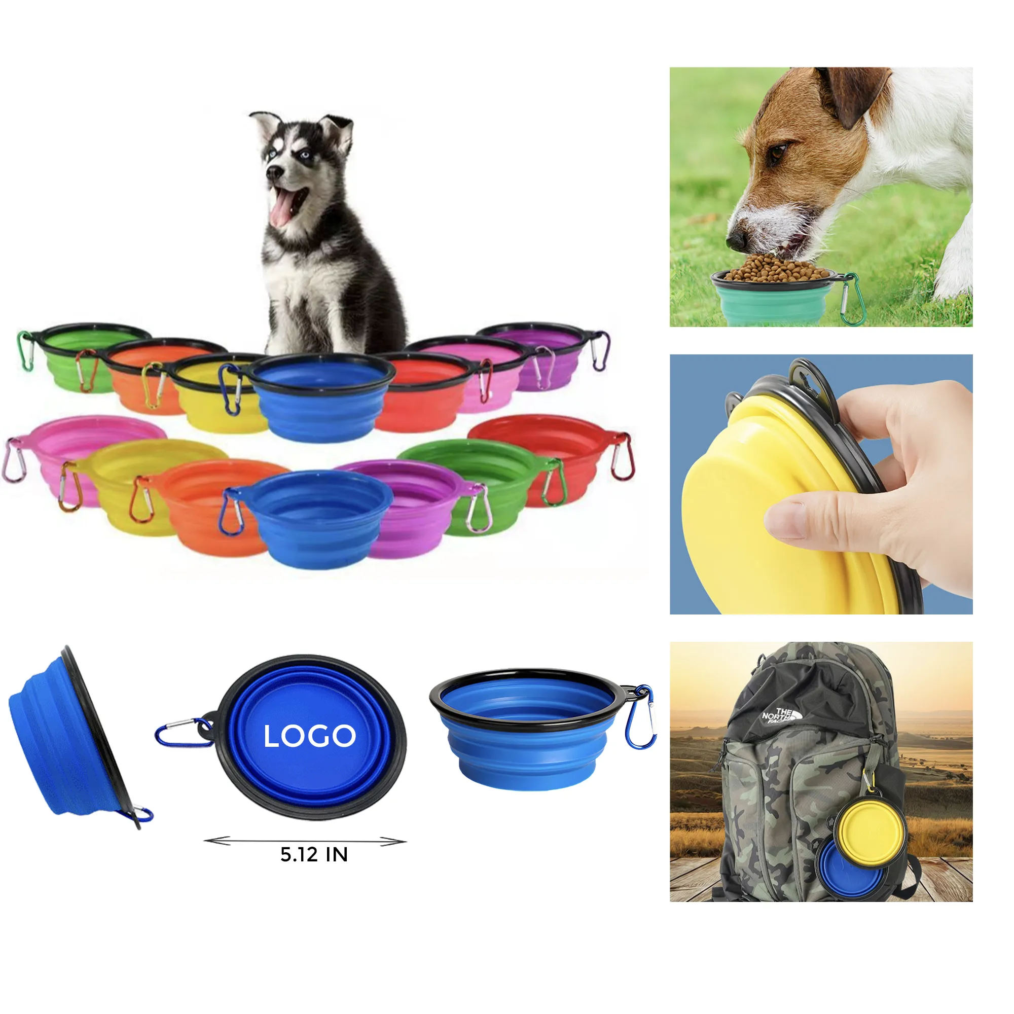 MOQ 10 PCS Silicone Folding Pet Bowl 5