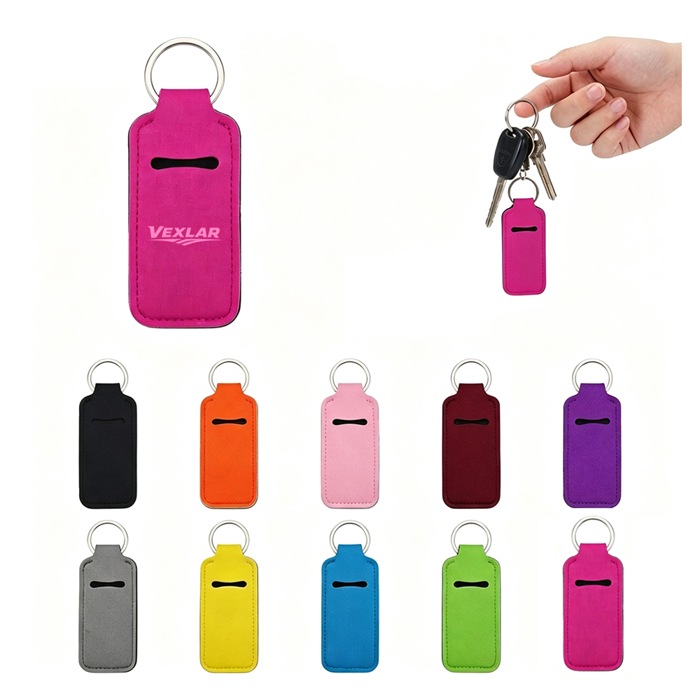 Neoprene Lip Balm Holder Keychain